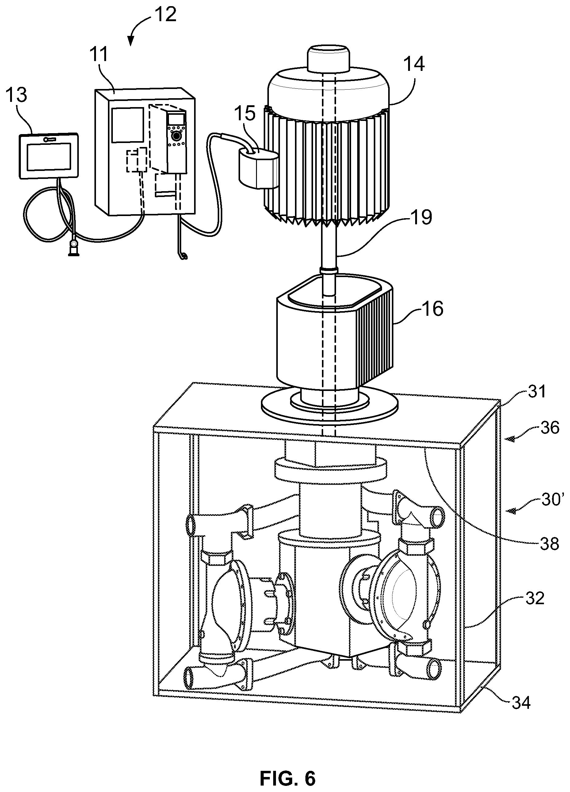 Patent US12612911 Figure 6 – Electric diaphragm pump with offset slider crank