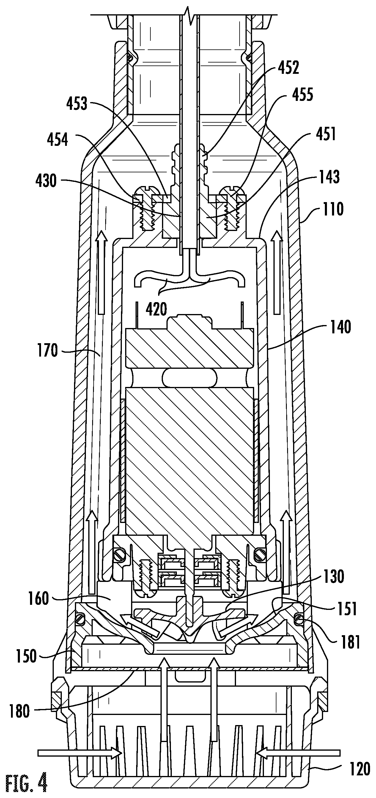 Patent US12612916 Figure 4 – Portable pump with telescopic tubes