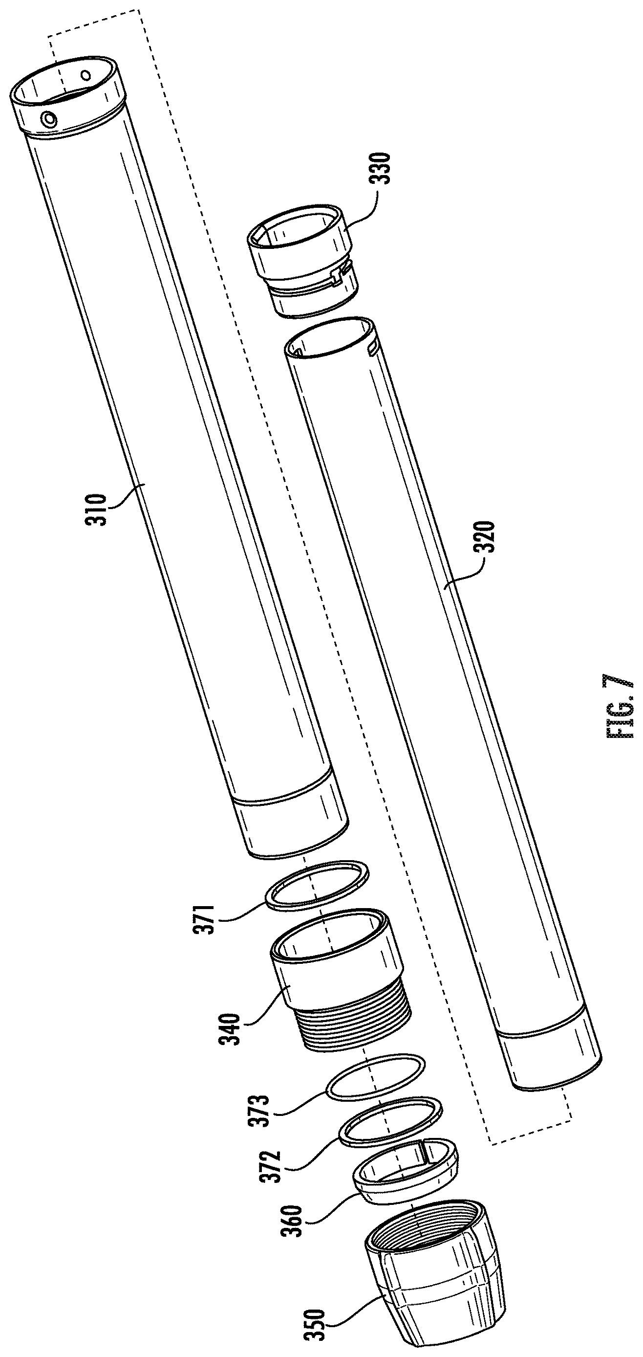 Patent US12612916 Figure 7 – Portable pump with telescopic tubes