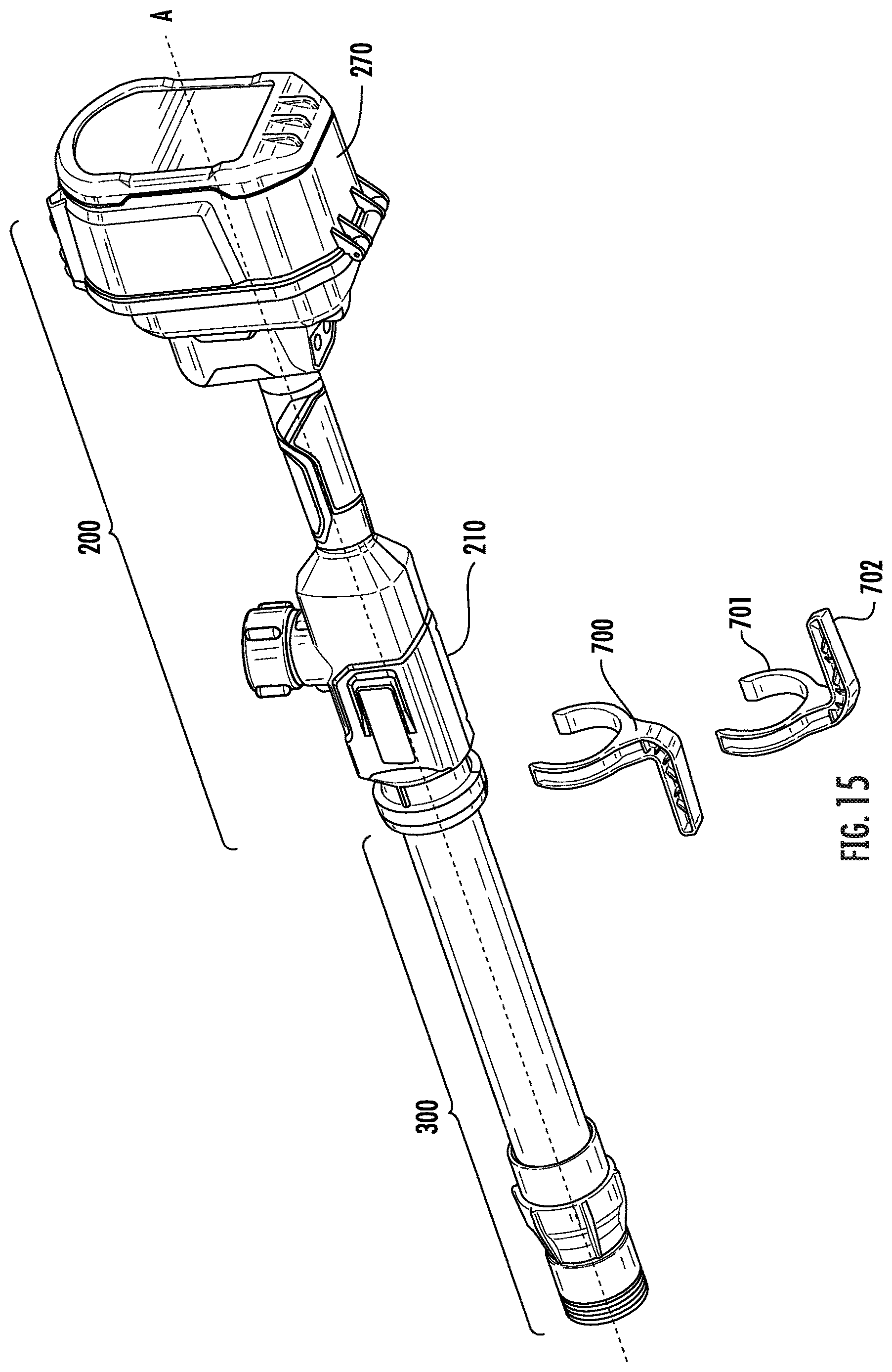 Patent US12612916 Figure 15 – Portable pump with telescopic tubes
