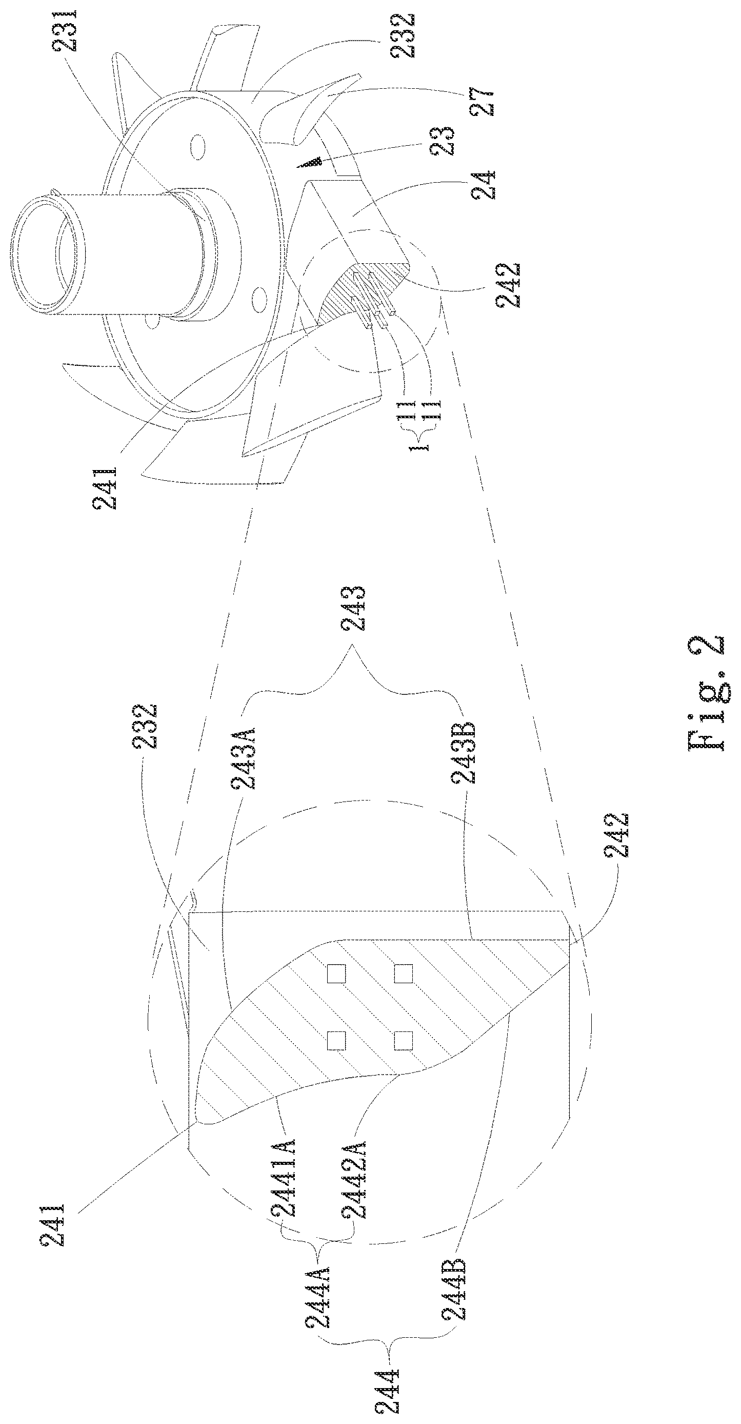 Patent US12612919 Figure 2 – Fan frame electrical connection structure