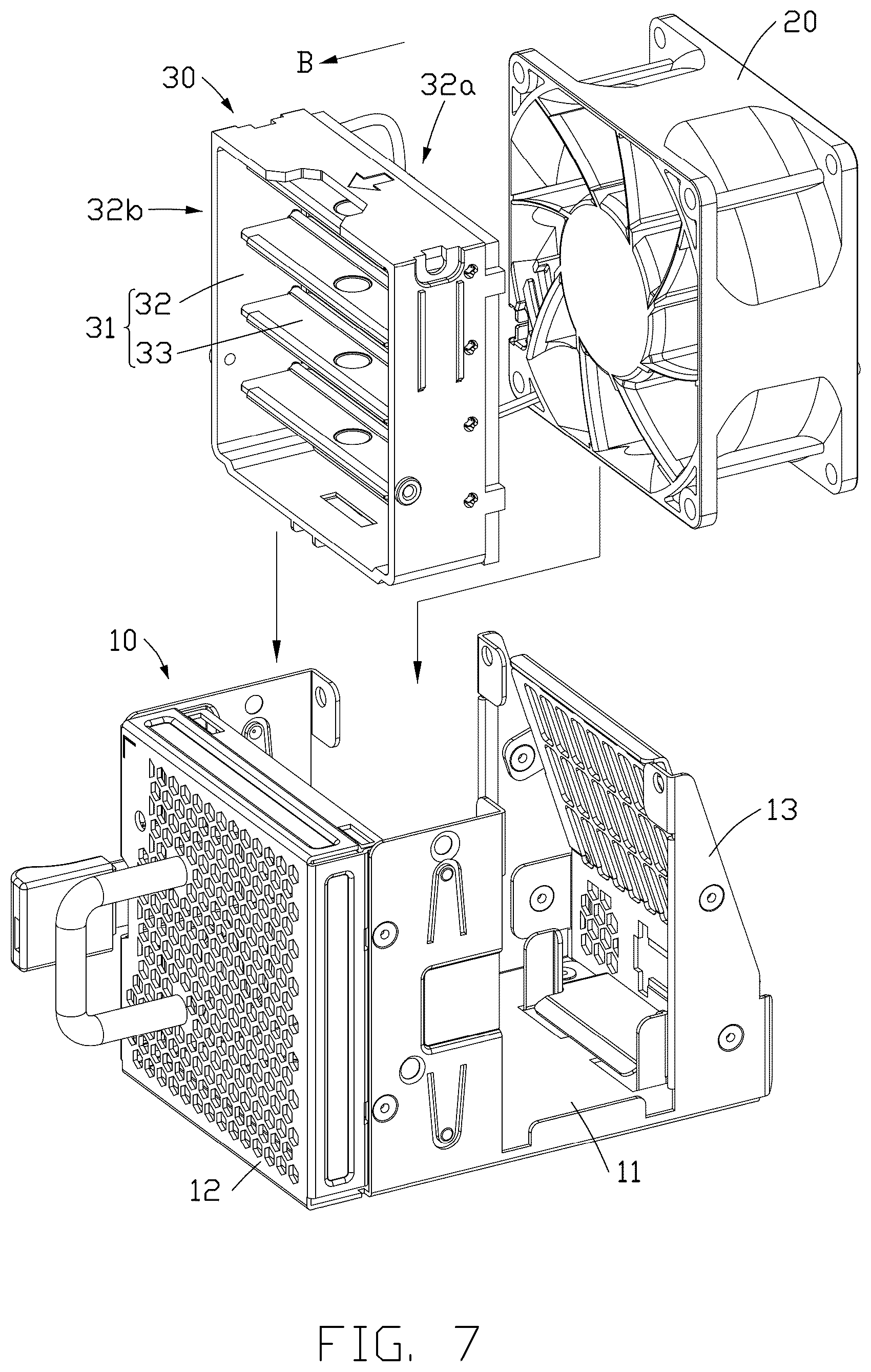 Patent US12612920 Figure 7 – Fan module and electronic device