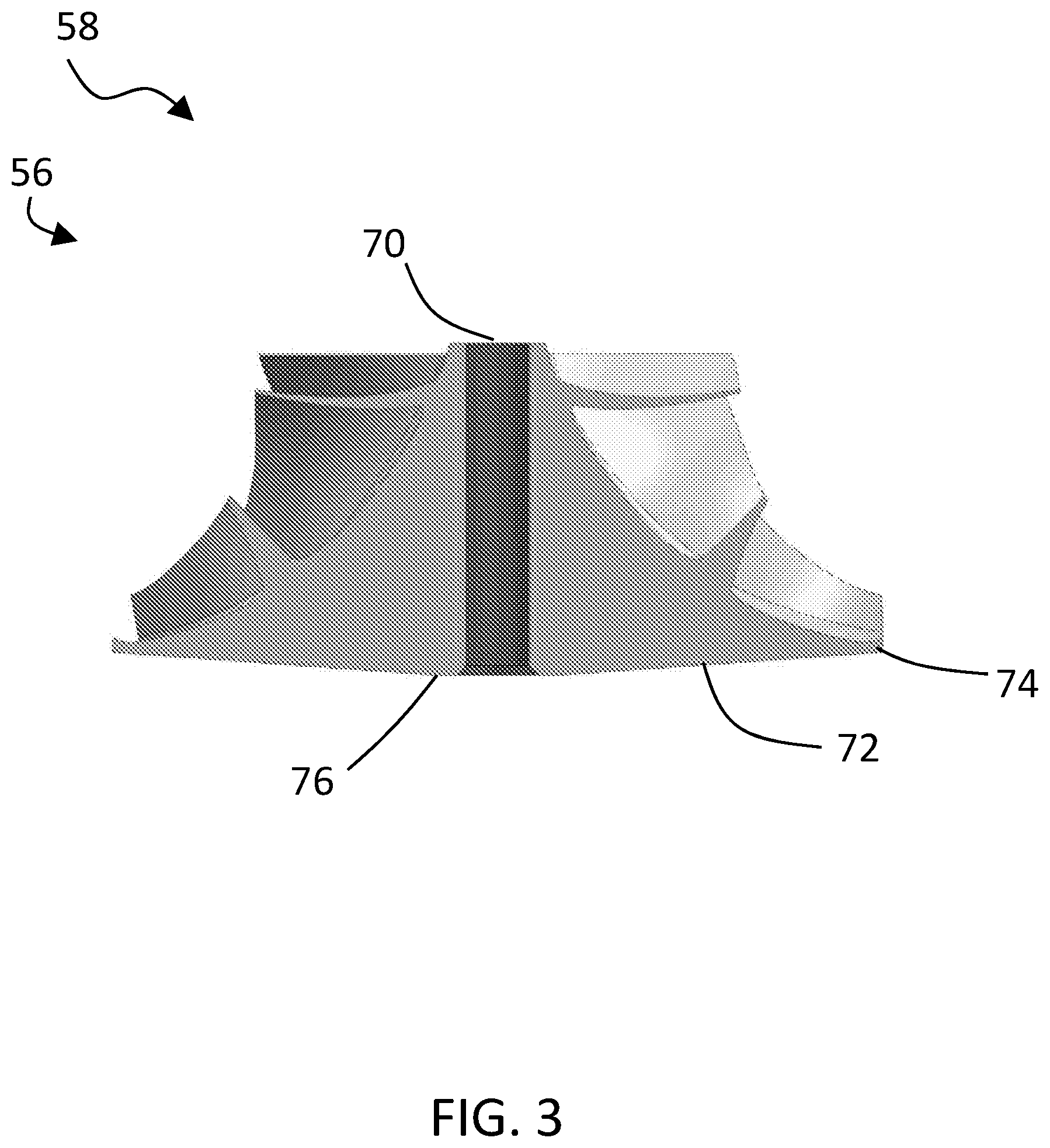 Patent US12612923 Figure 2 – Centrifugal compressor impeller with nonlinear backwall