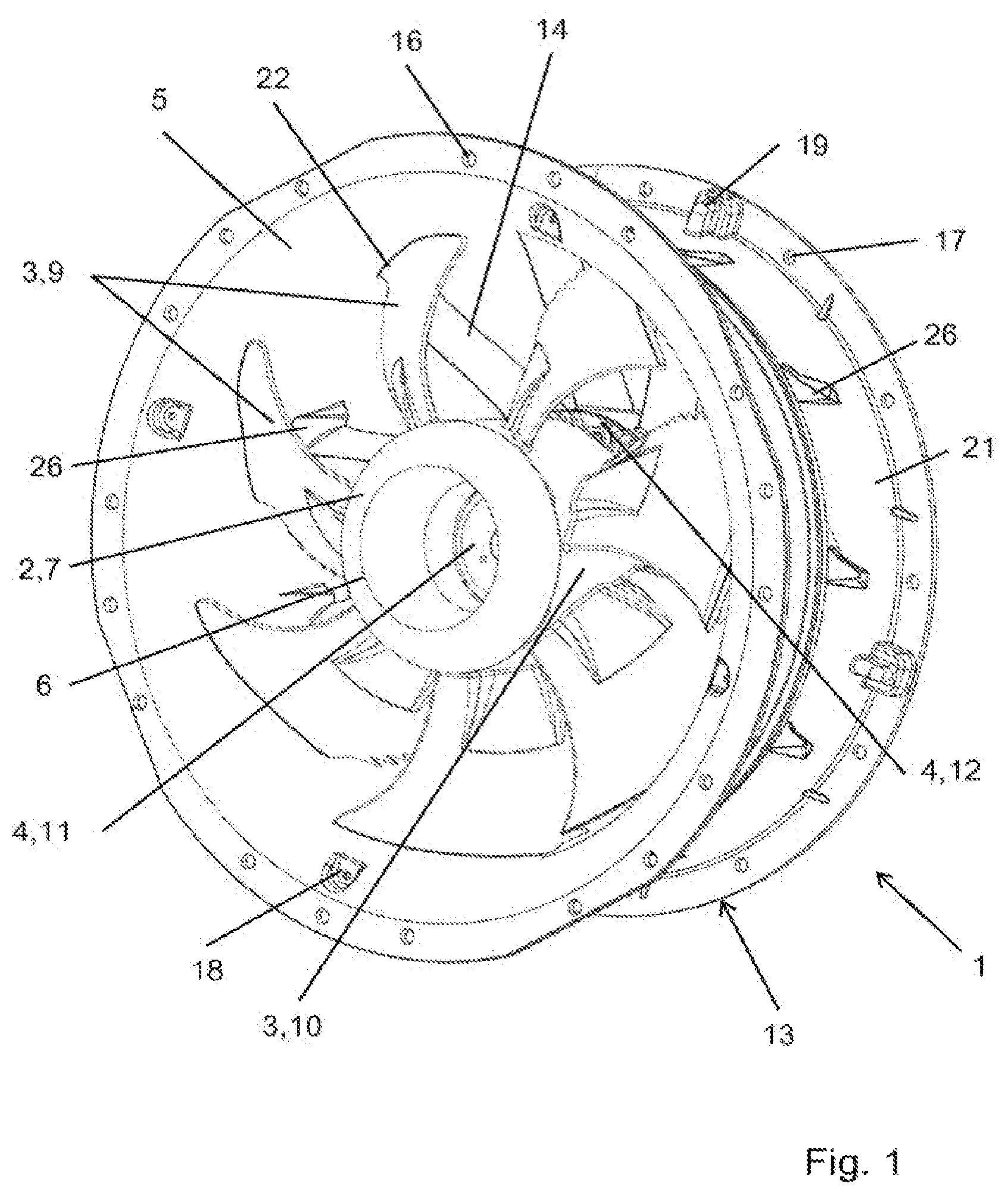 Patent US12612924 Figure 1 – Axial, diagonal or radial fan having a hub contour