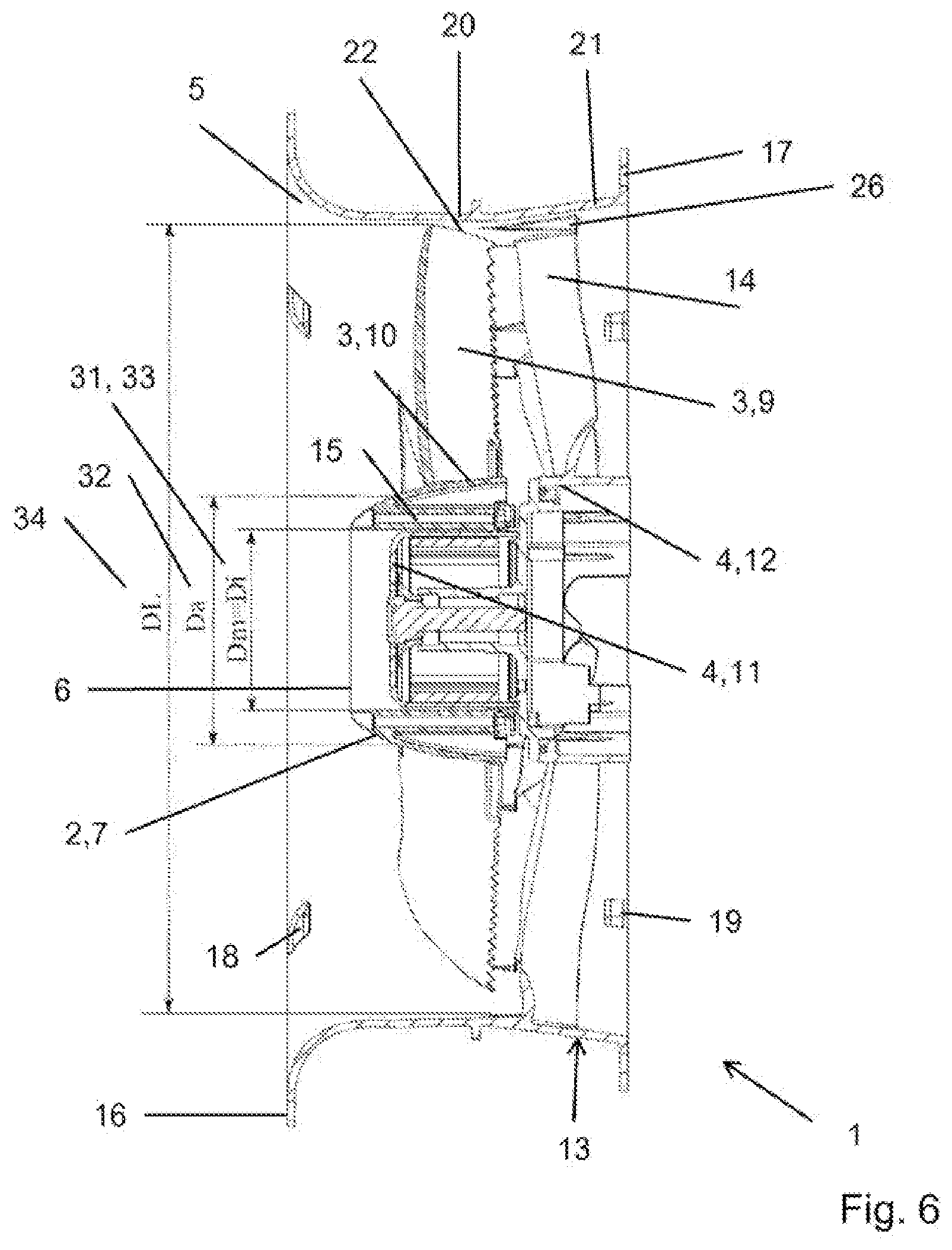 Patent US12612924 Figure 6 – Axial, diagonal or radial fan having a hub contour