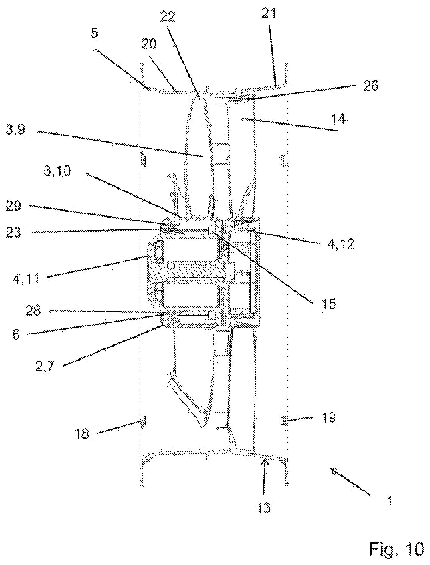 Patent US12612924 Figure 10 – Axial, diagonal or radial fan having a hub contour