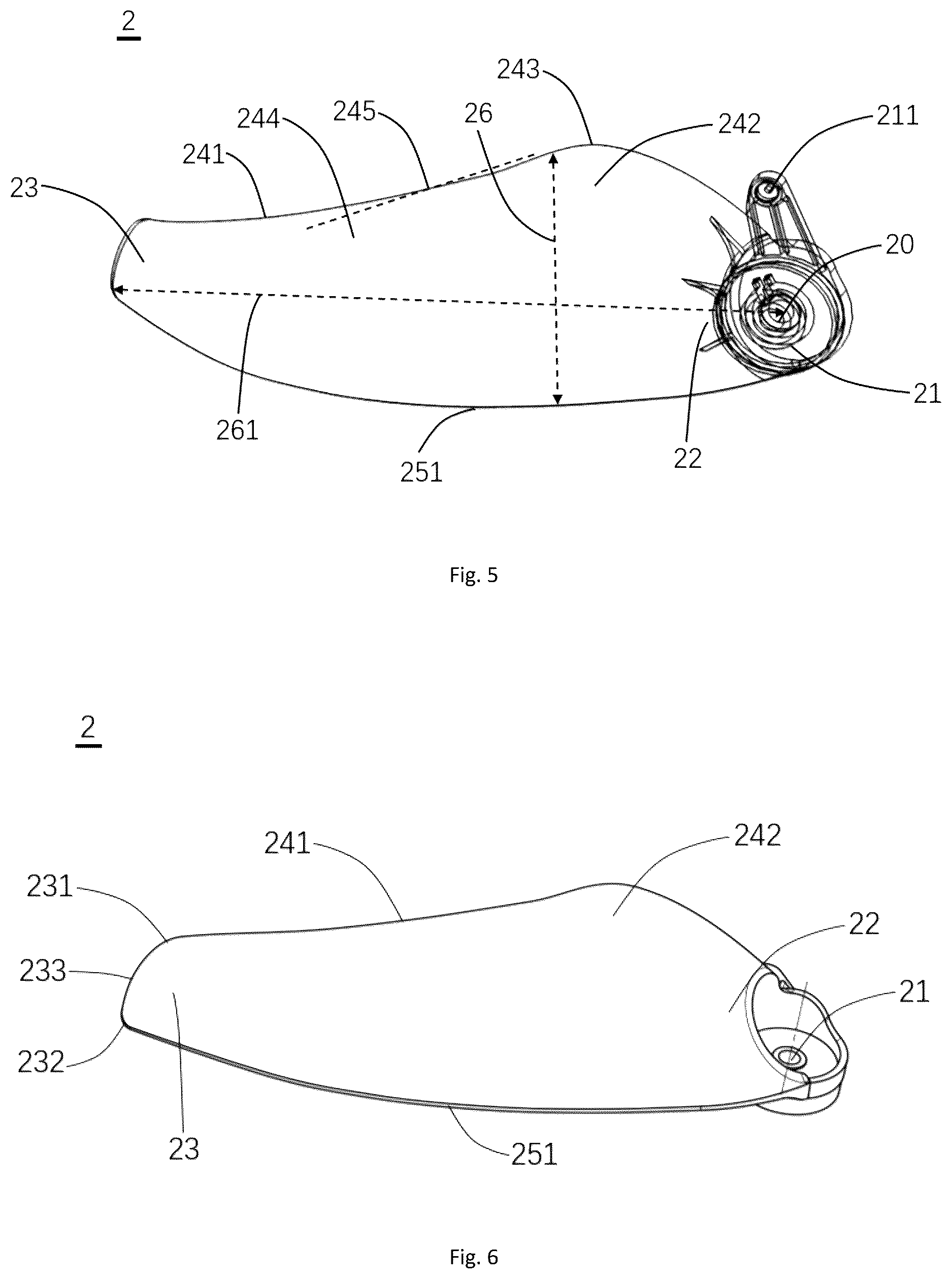 Patent US12612926 Figure 5 – Fan blade, fan and fan lamp