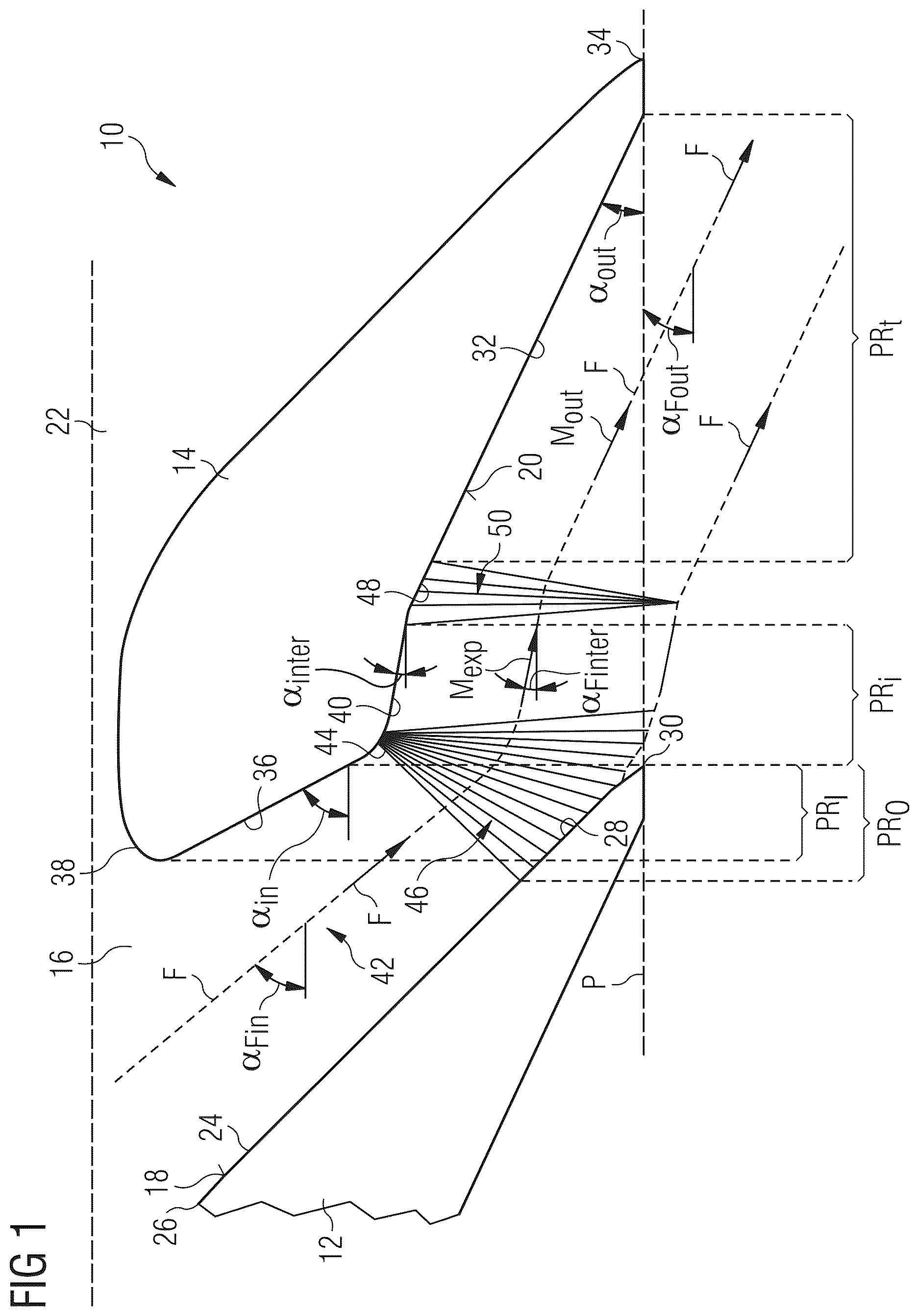 Patent US12612927 Figure 1 – Guide vane arrangement for use in a turbine