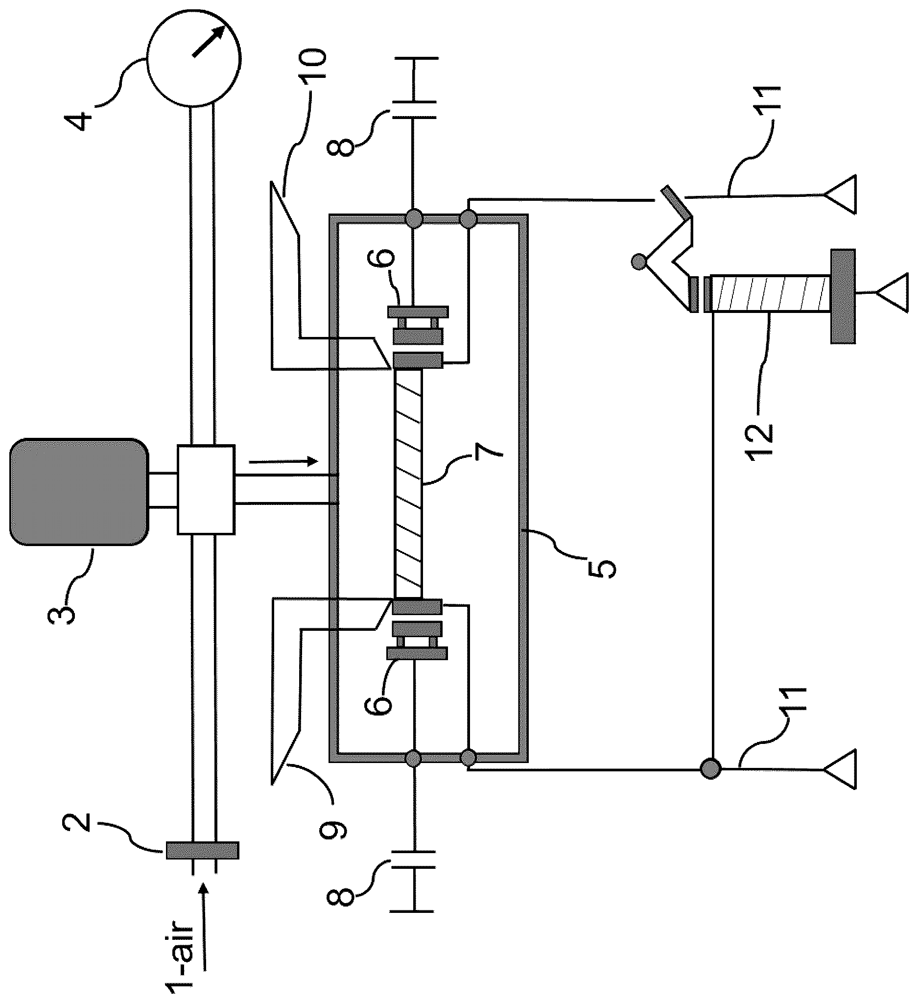Patent US12612928 Figure 1 – Mechanism for regulating high pressure industrial air using double layer electromagnetic valves