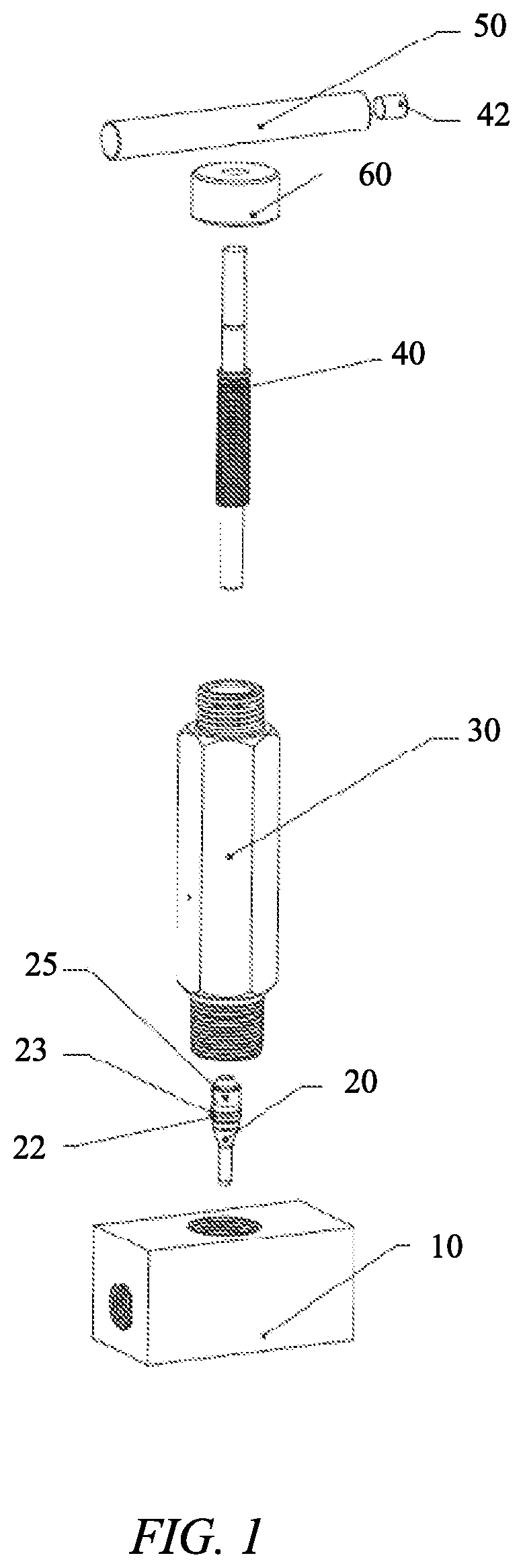 Patent US12612930 Figure 1 – Hydraulic system micro-adjustment device, and tank calibration system comprising the same