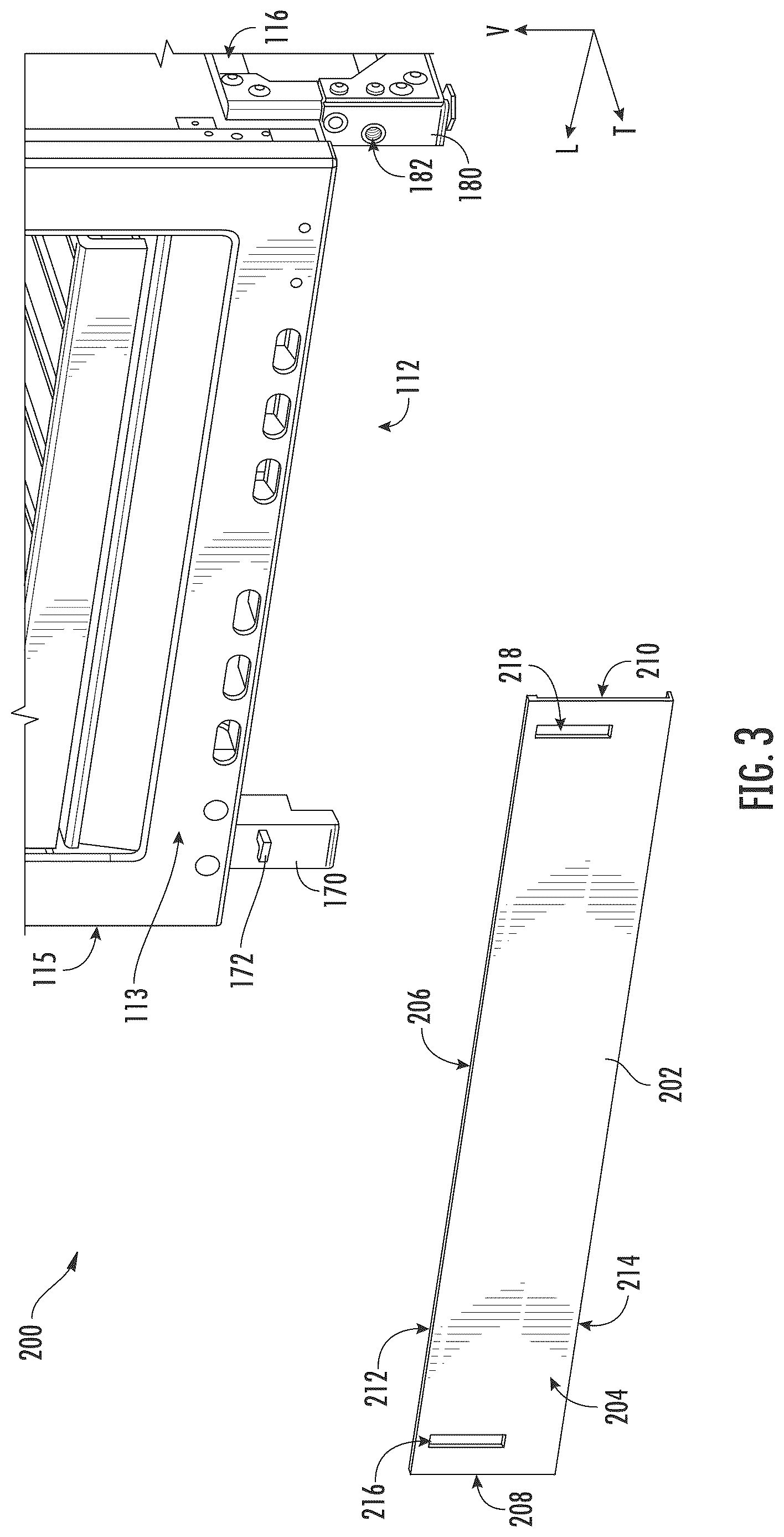 Patent US12612934 Figure 3 – Household appliance toe kick plate fastening