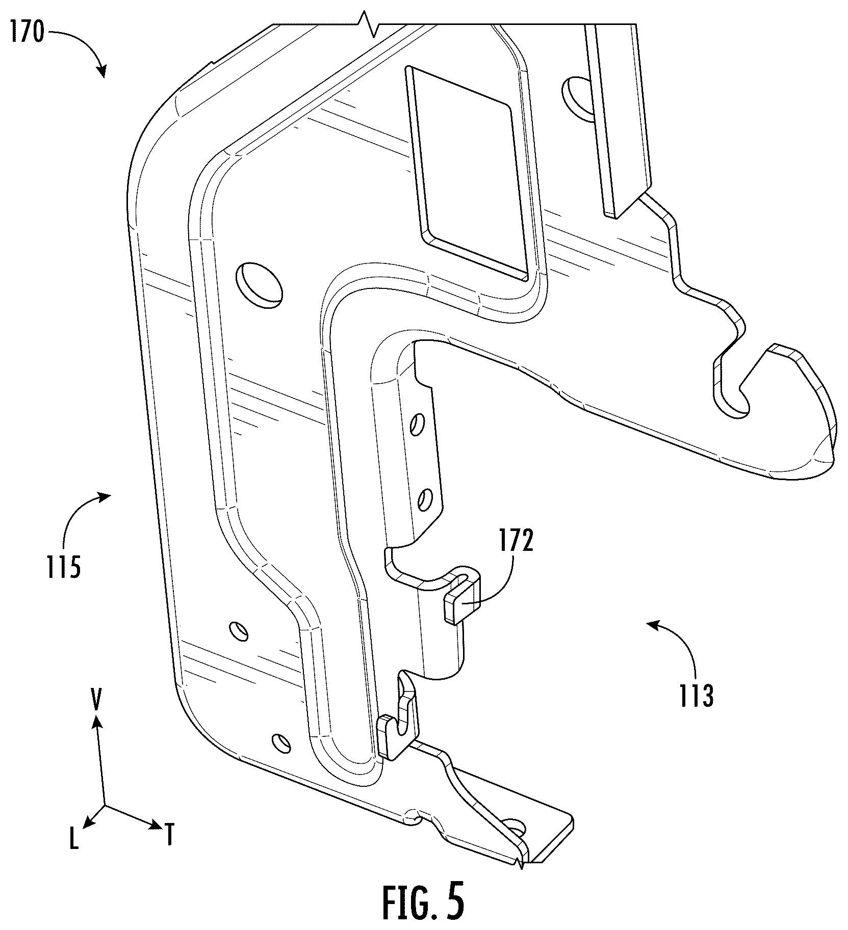 Patent US12612934 Figure 5 – Household appliance toe kick plate fastening