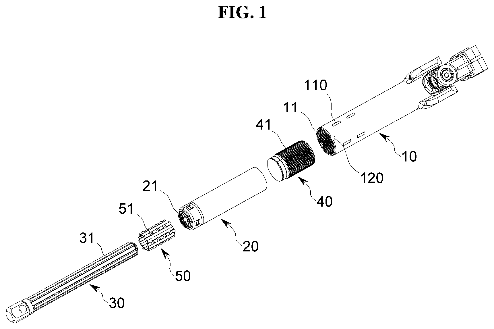 Patent US12612938 Figure 1 – Intermediate shaft