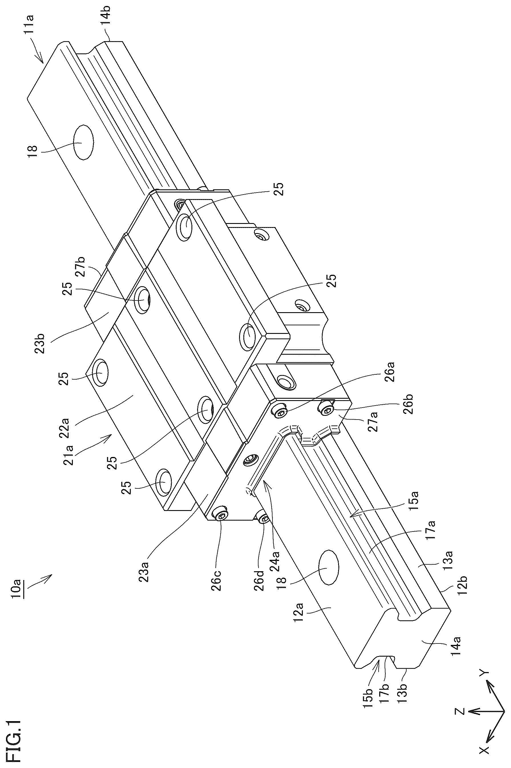 Patent US12612943 — Linear motion guide unit — Figure 1