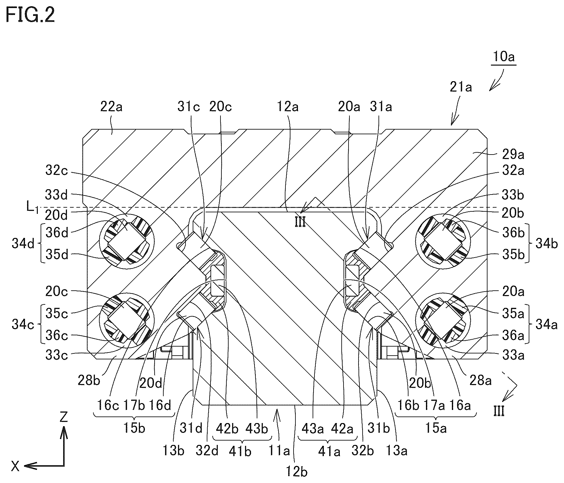 Patent US12612943 Figure 2 – Linear motion guide unit