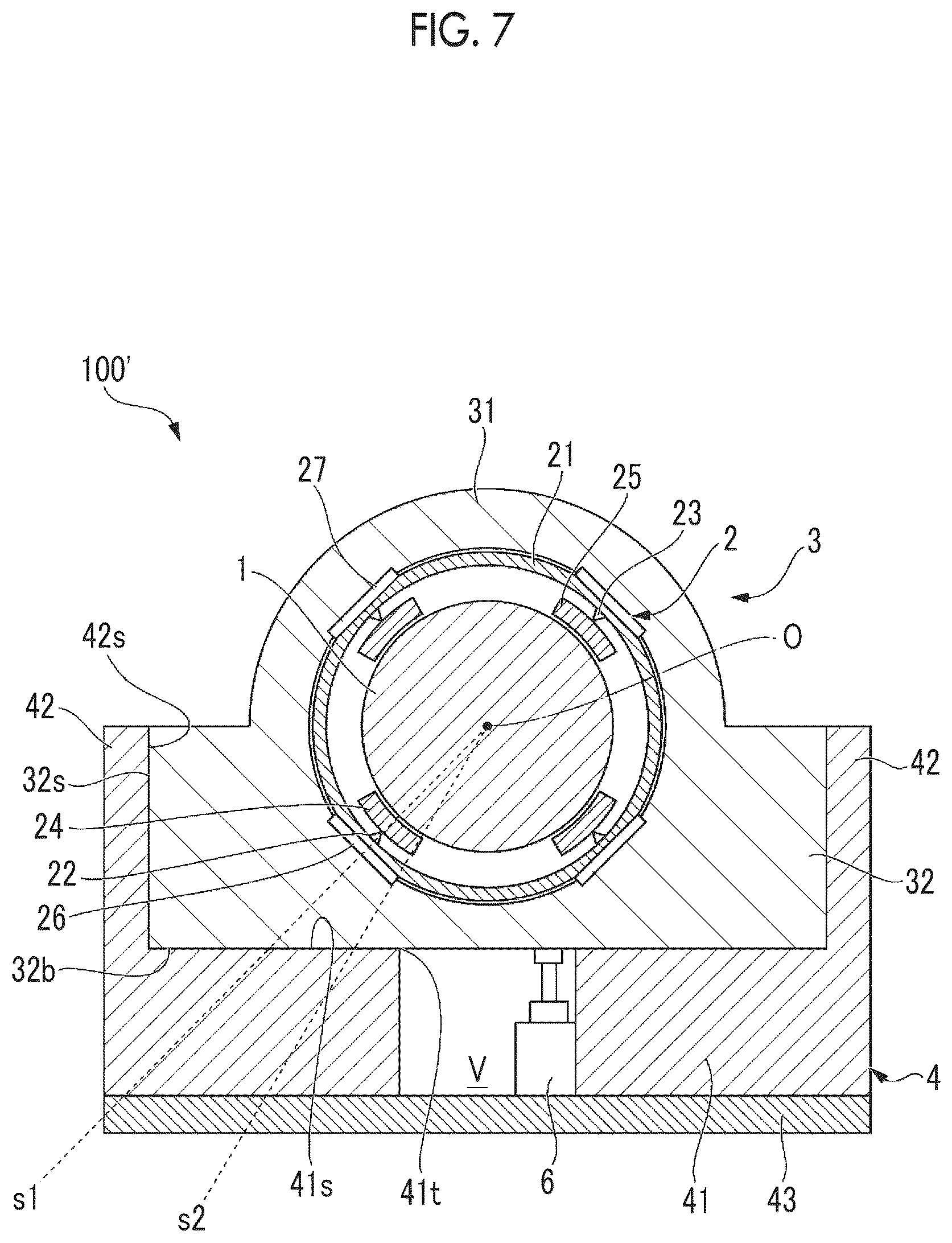 Patent US12612945 Figure 5 – Bearing device and rotating machine