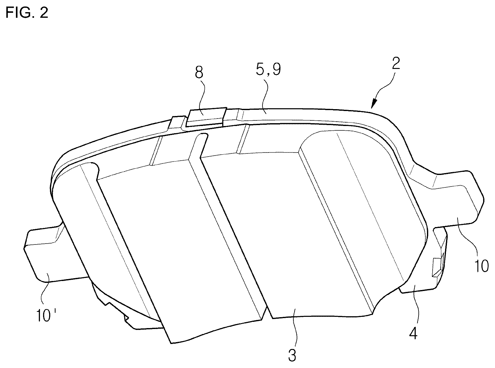 Patent US12612950 Figure 2 – Brake pad for a disk brake system and disk brake system