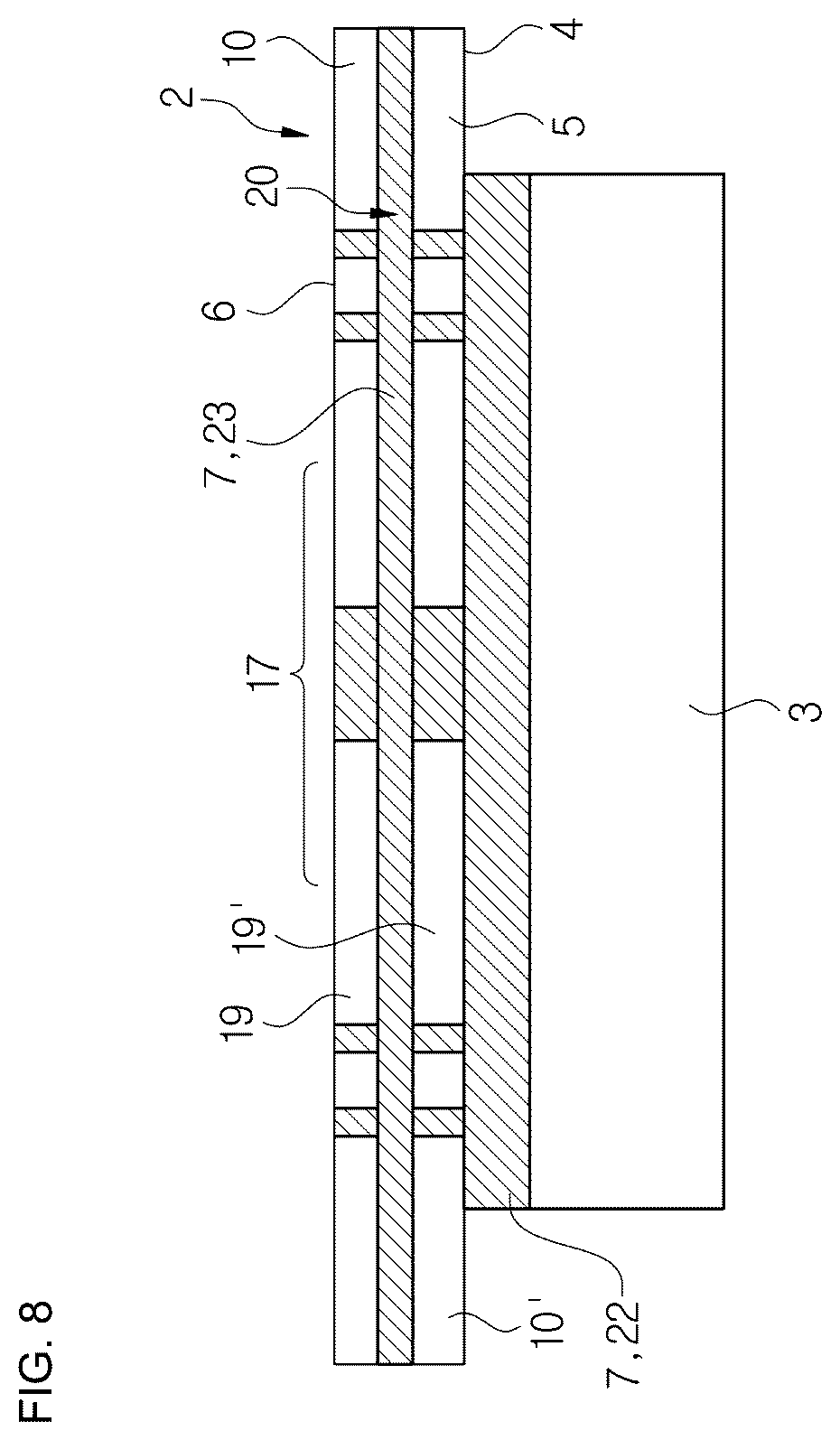 Patent US12612950 Figure 8 – Brake pad for a disk brake system and disk brake system