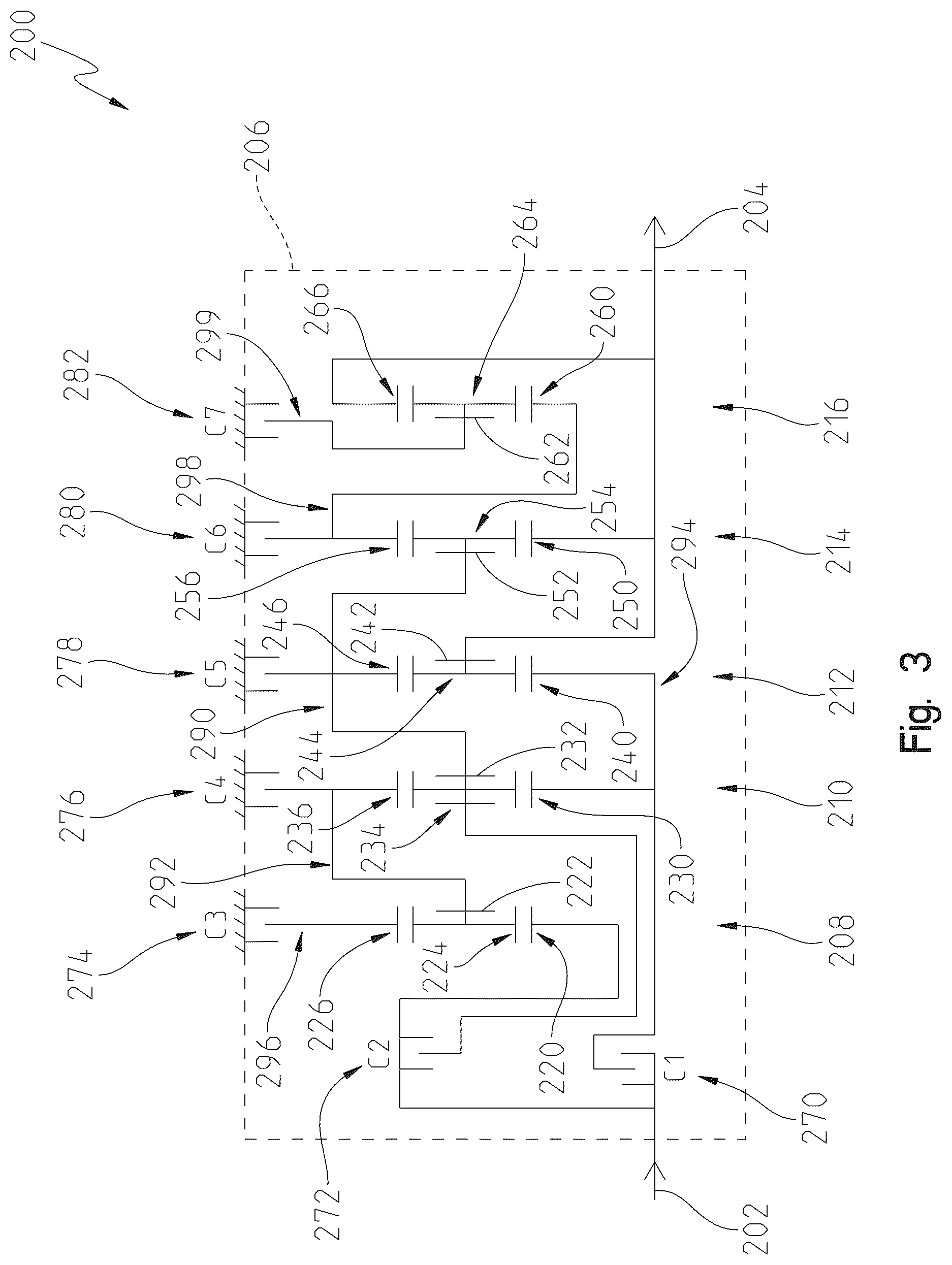 Patent US12612954 Figure 5 – Multi-speed planetary transmission