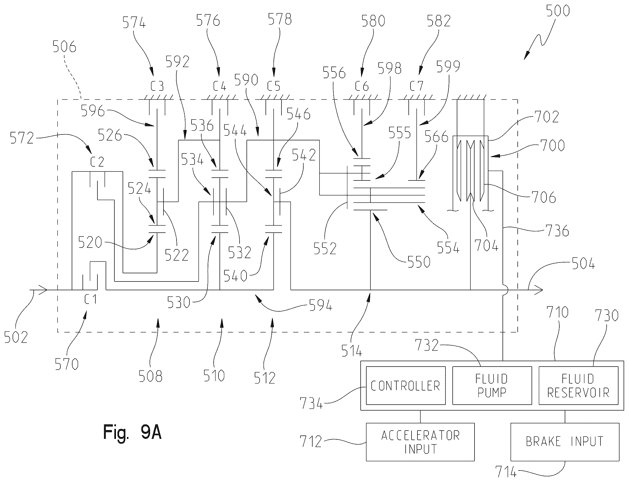 Patent US12612954 Figure 15 – Multi-speed planetary transmission