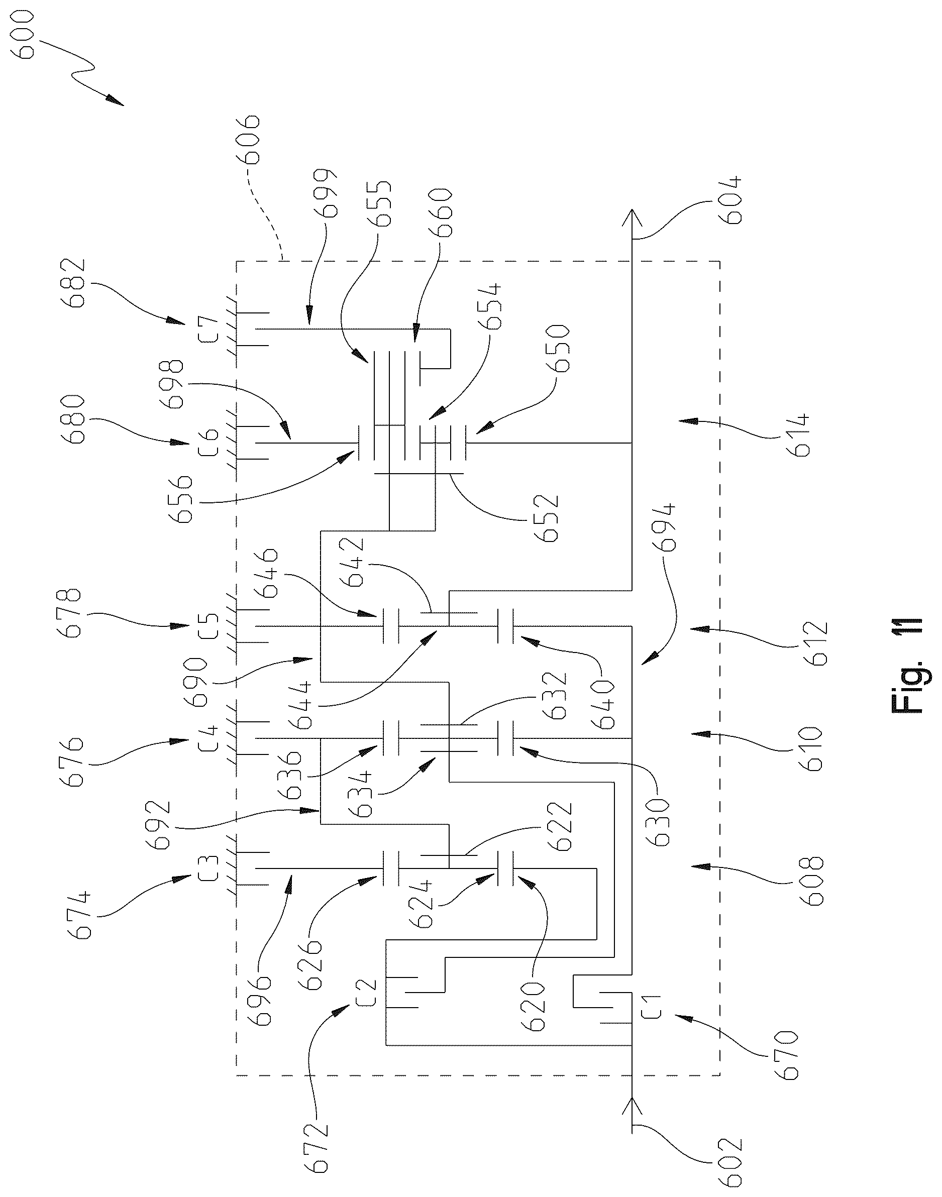 Patent US12612954 Figure 17 – Multi-speed planetary transmission