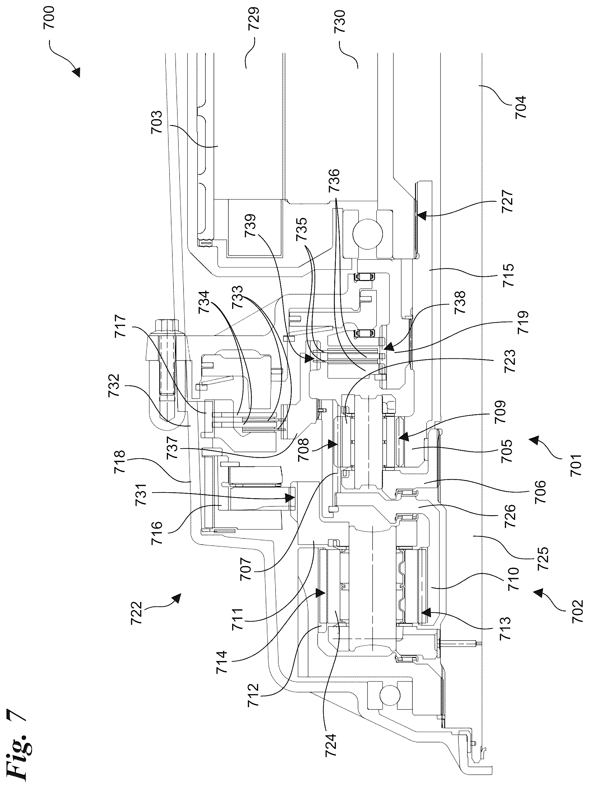 Patent US12612955 Figure 7 – Modular three-speed transmission for an electric drive system