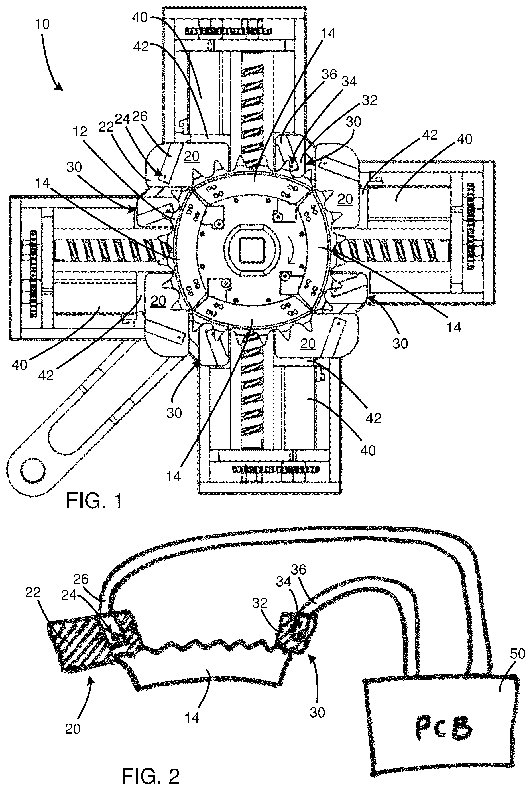 Patent US12612957 Figure 1 – Segmented gear synchronization system