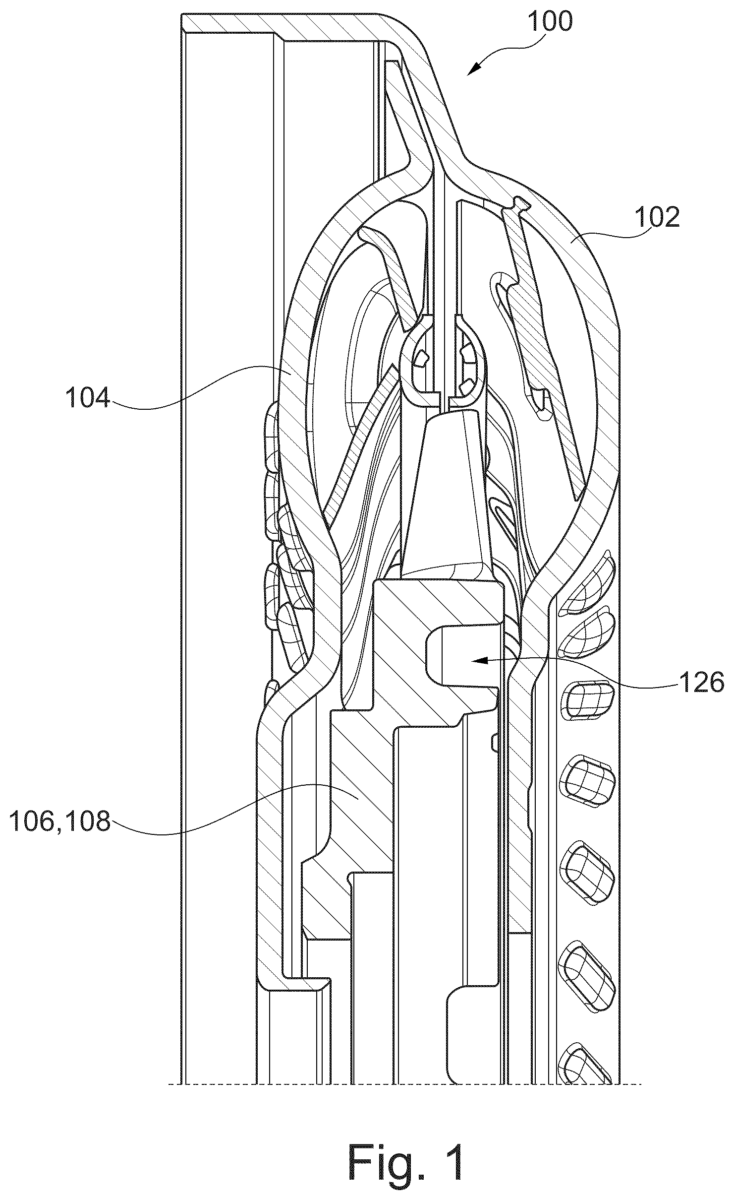 Patent US12612961 Figure 1 – Hatless stator