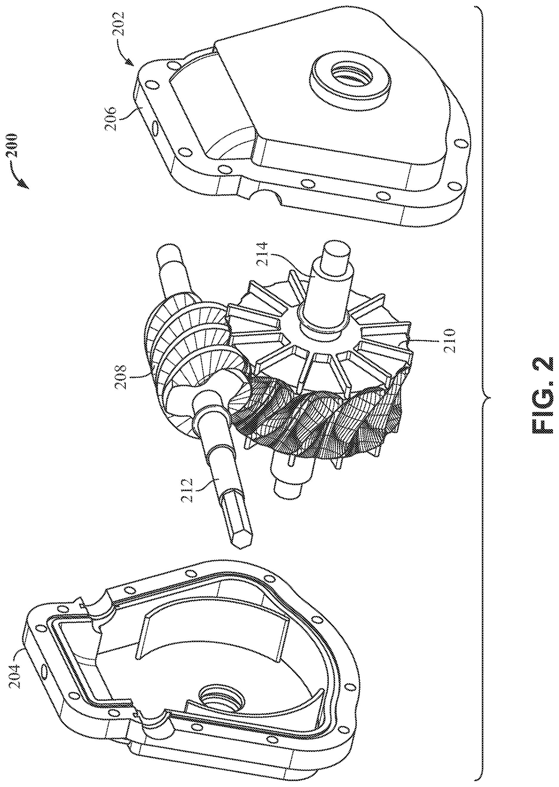 Patent US12612965 Figure 2 – Methods and apparatus to passively lubricate a worm gear assembly