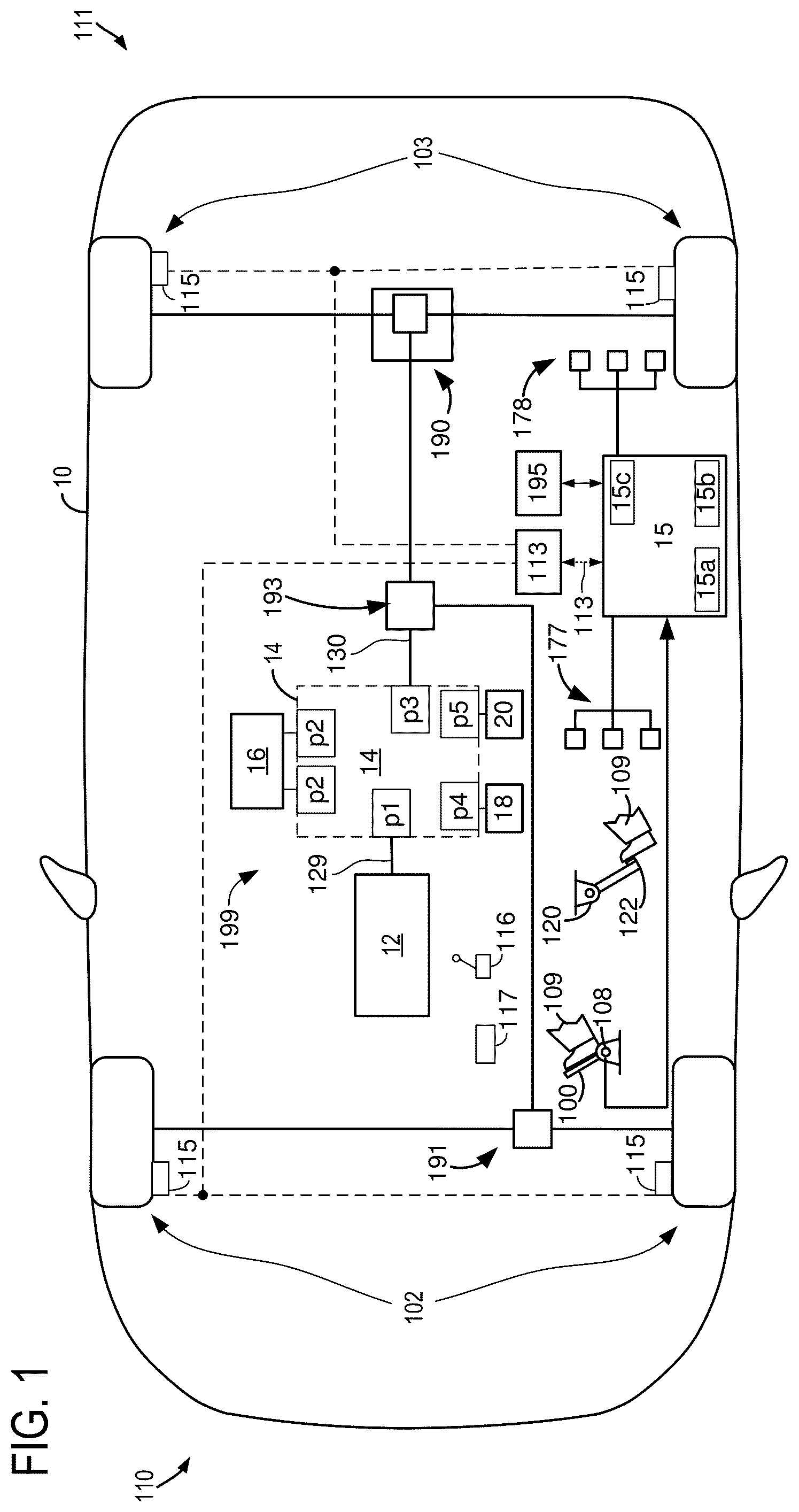 Patent US12612967 Figure 1 – System and method for clutch heating control