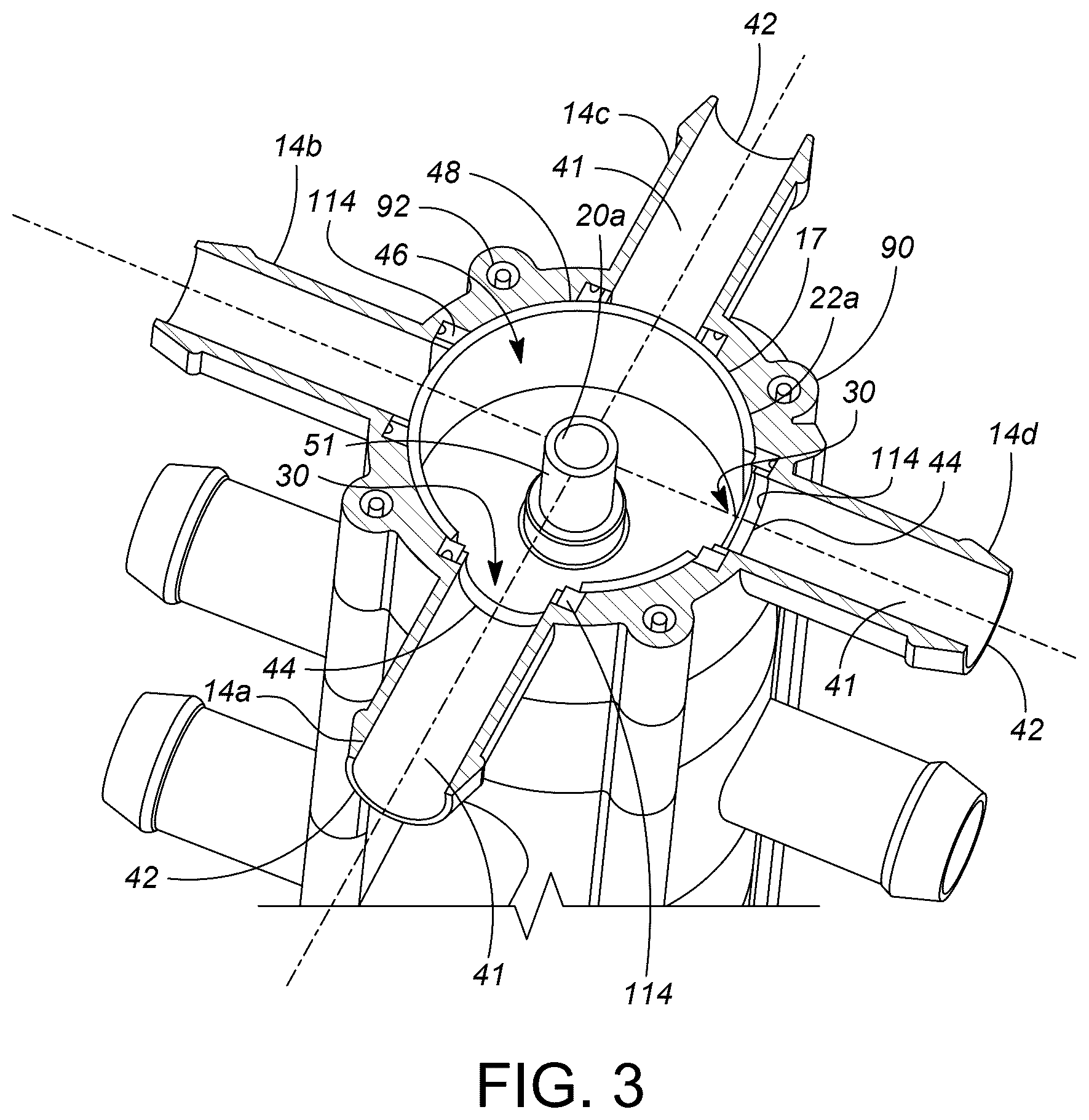 Patent US12612974 Figure 3 – Stacked valve assembly
