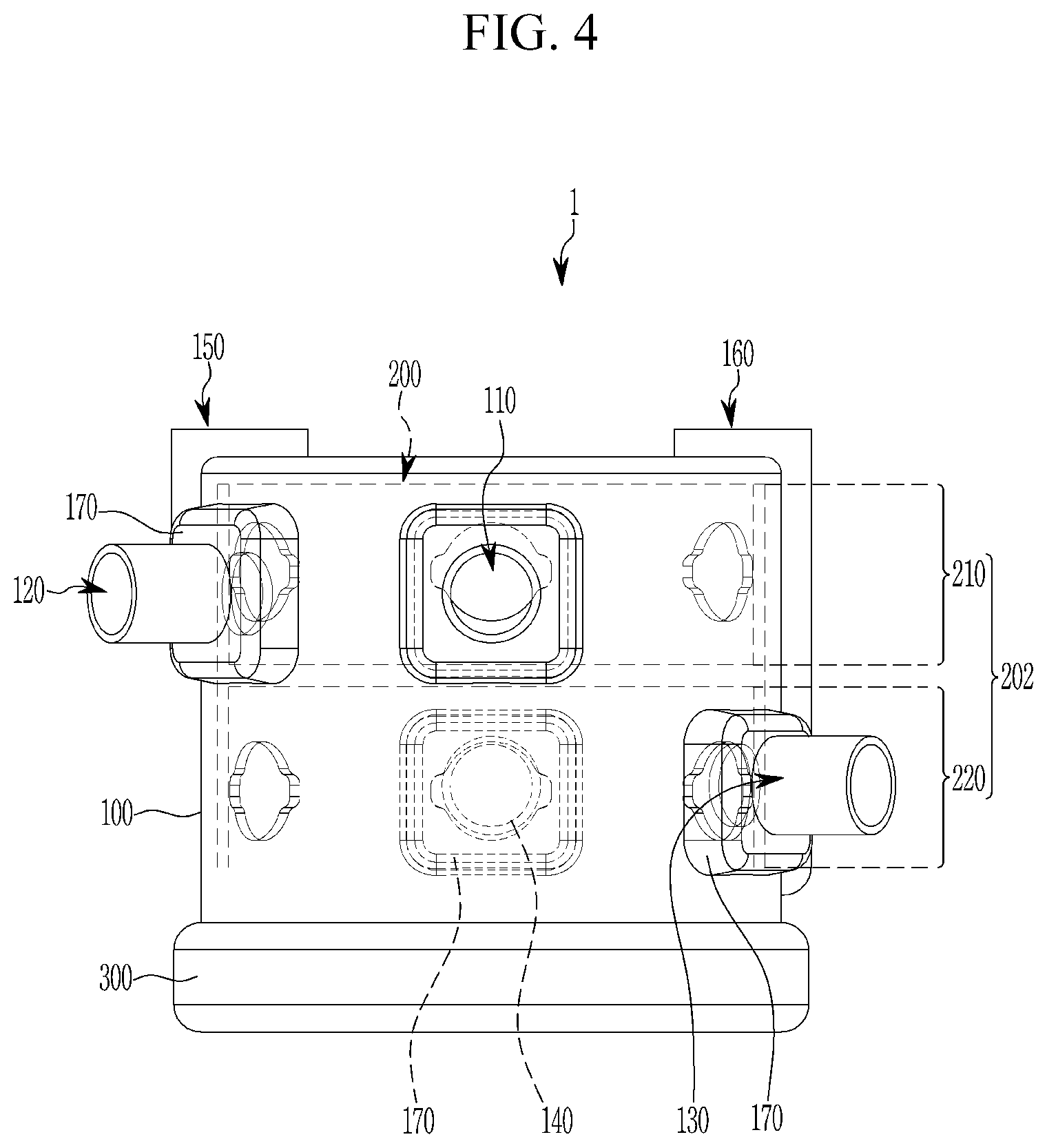 Patent US12612975 Figure 4 – Multi-way coolant valve and heat pump system having the same