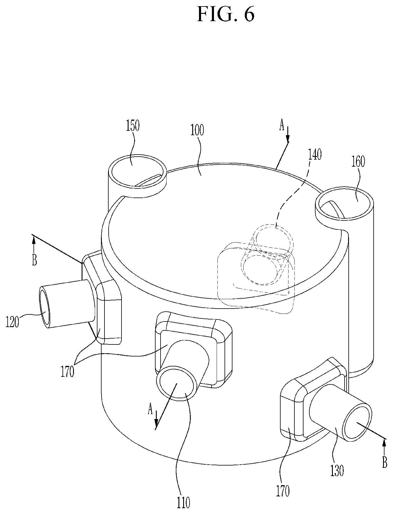 Patent US12612975 Figure 6 – Multi-way coolant valve and heat pump system having the same