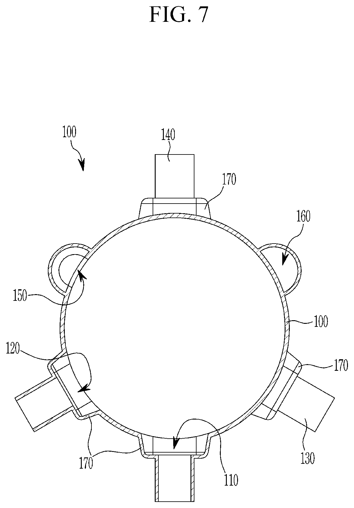 Patent US12612975 Figure 7 – Multi-way coolant valve and heat pump system having the same