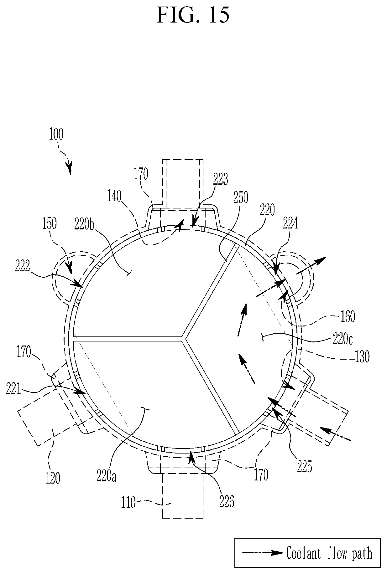 Patent US12612975 Figure 15 – Multi-way coolant valve and heat pump system having the same