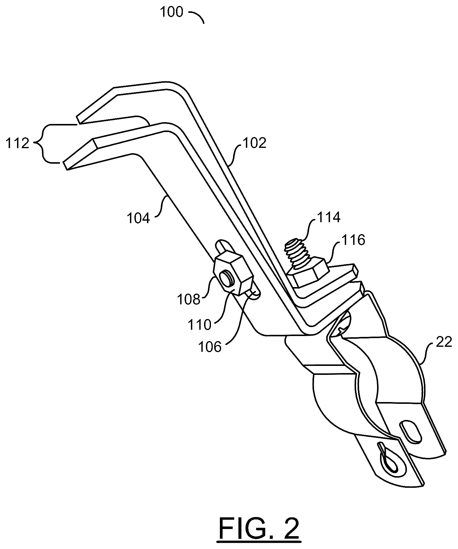 Patent US12612979 Figure 2 – Beam clamp