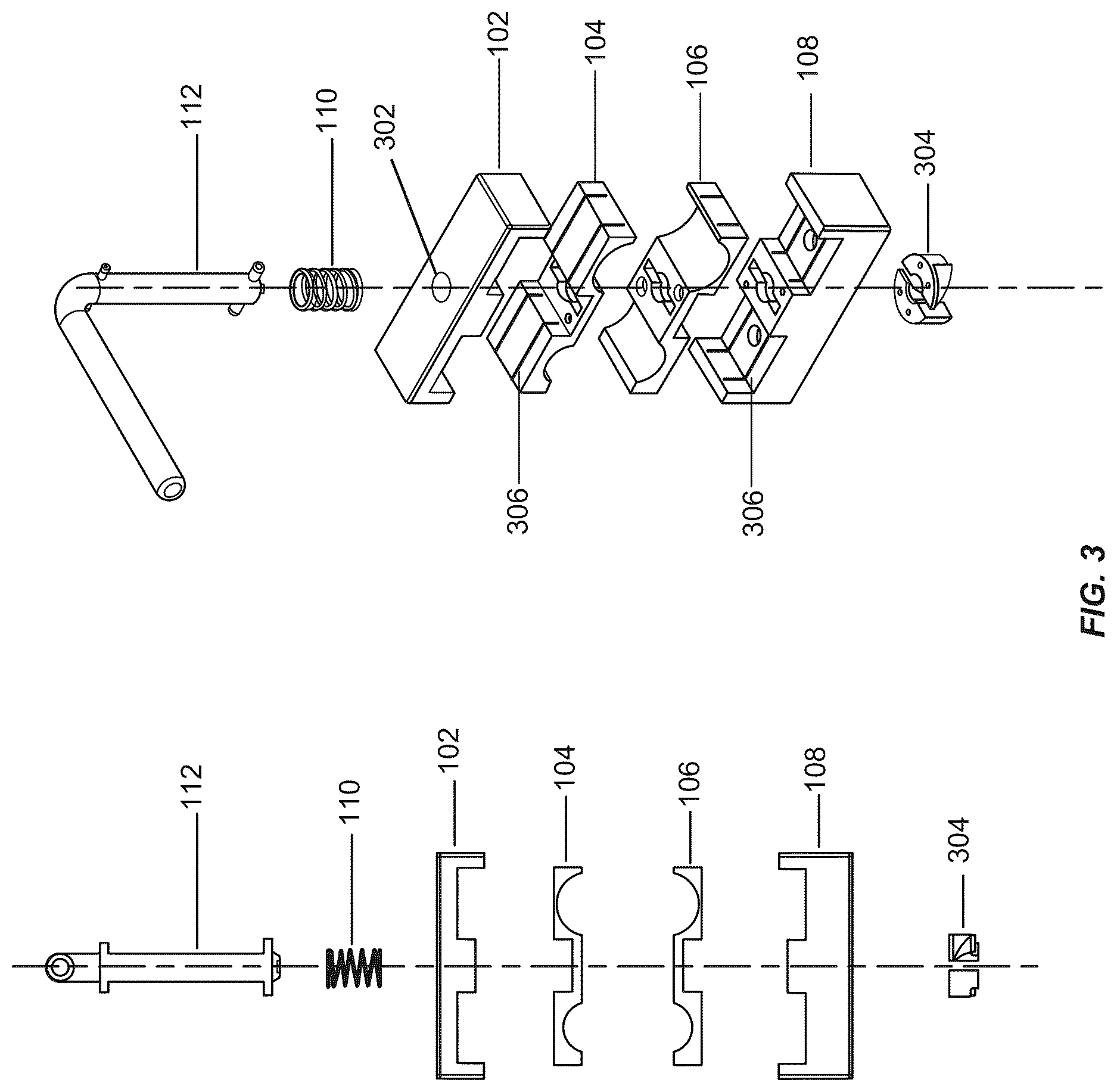 Patent US12612980 Figure 3 – Clamp assembly for drilling service lines