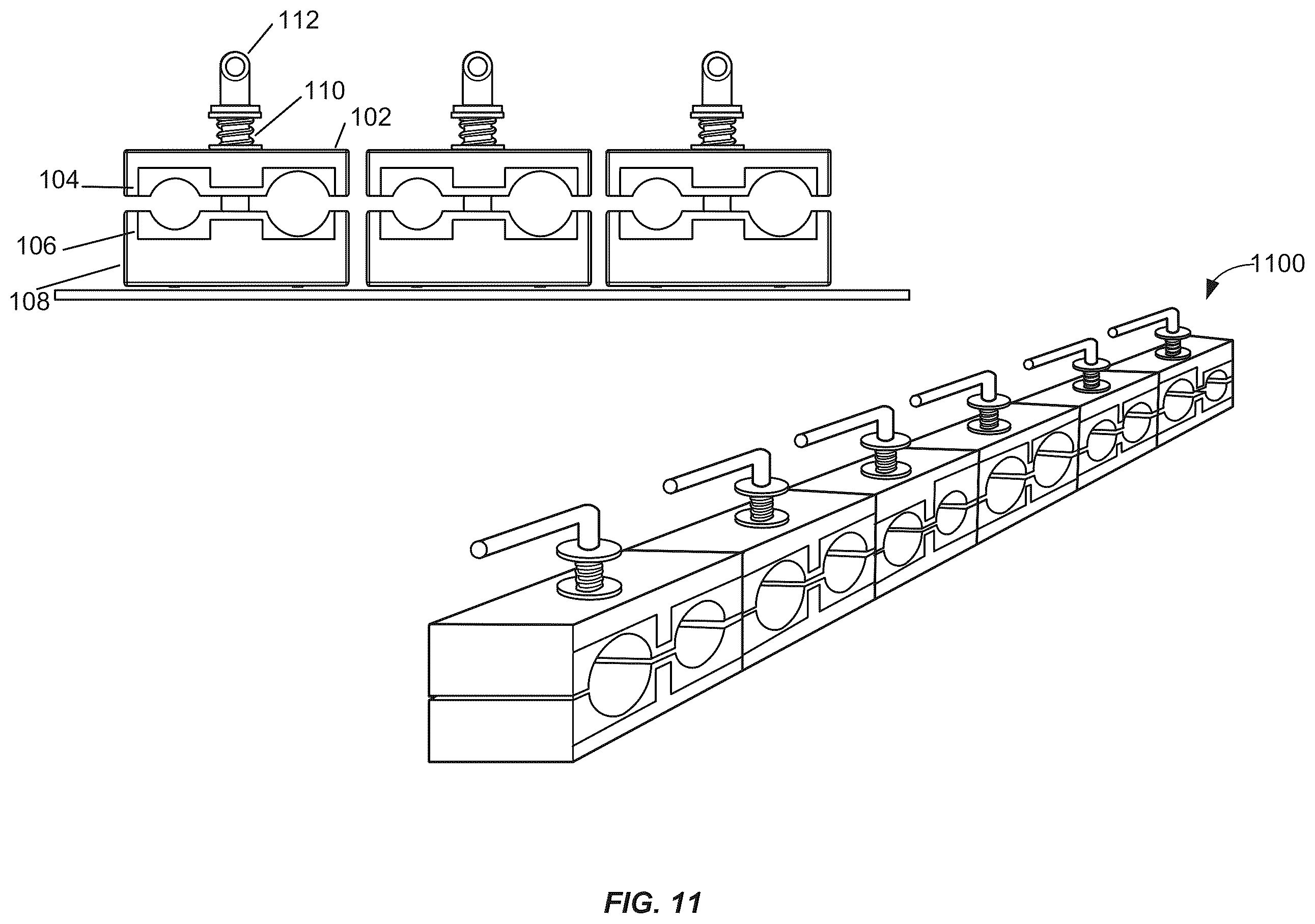 Patent US12612980 Figure 11 – Clamp assembly for drilling service lines