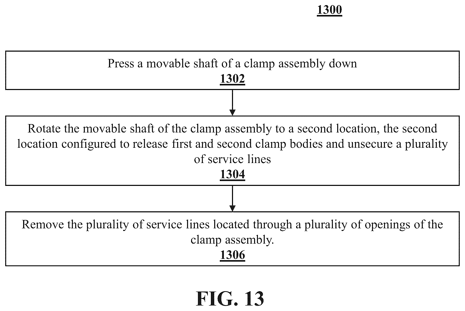 Patent US12612980 Figure 13 – Clamp assembly for drilling service lines