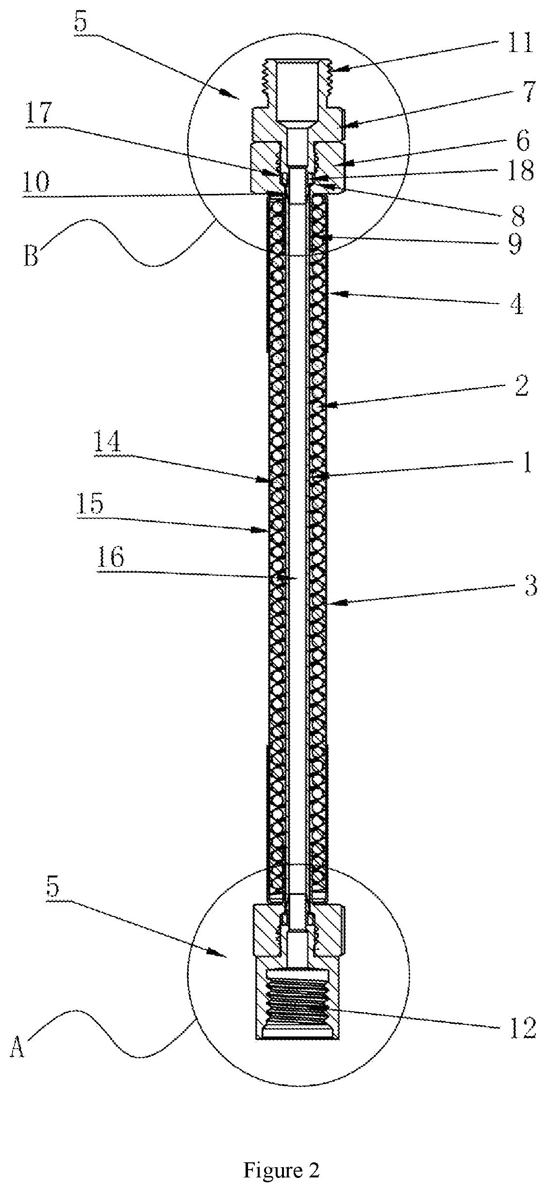 Patent US12612984 Figure 2 – Dust blowing gun extension pipe capable of being freely bent and shaped