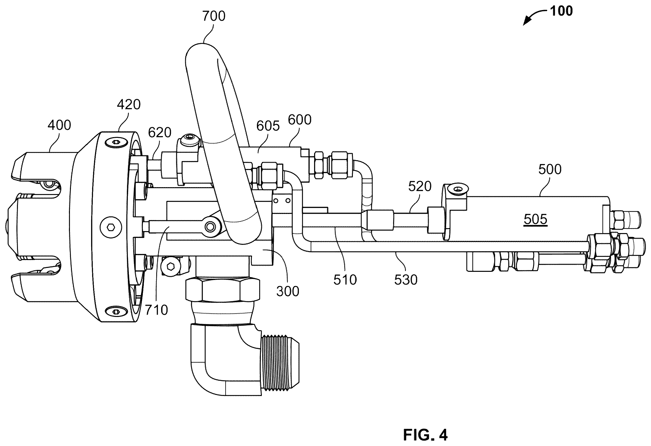 Patent US12612987 Figure 4 – Coupling nozzle for cryogenic fluid