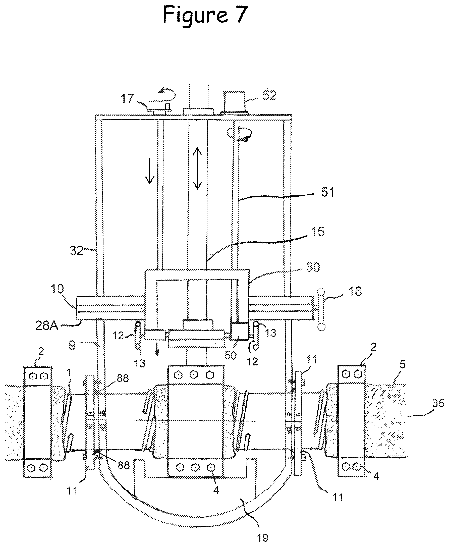 Patent US12612993 Figure 6 – Gate insert valve and method of insertion into pressurized pipelines