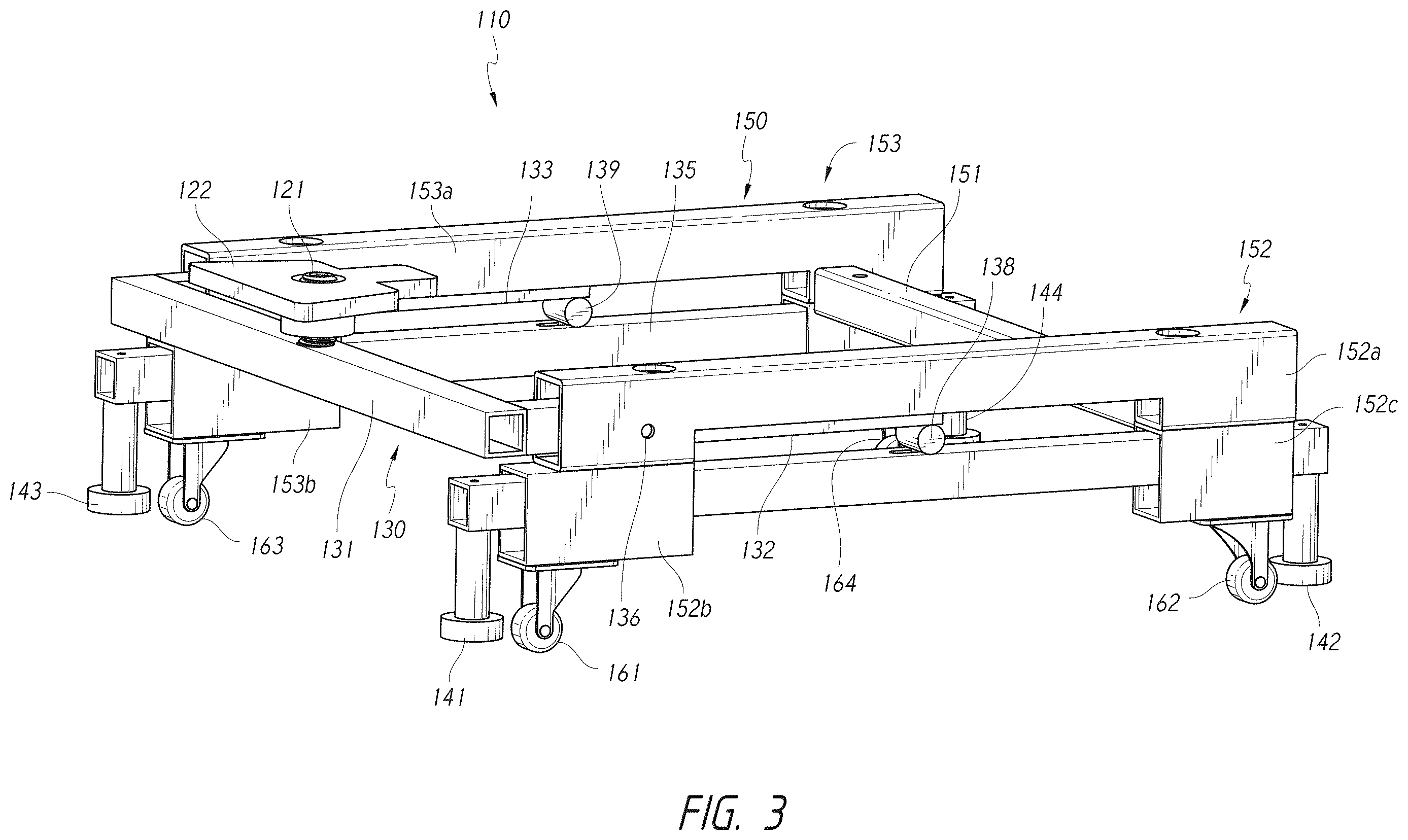 Patent US12612994 Figure 3 – Movable bases for shade structures