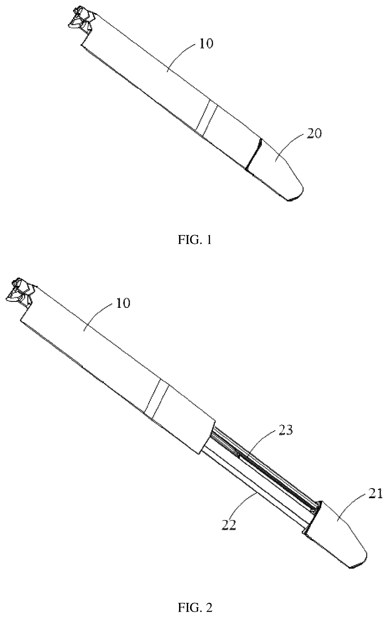 Patent US12612995 Figure 1 – Telescoping leg and support bracket