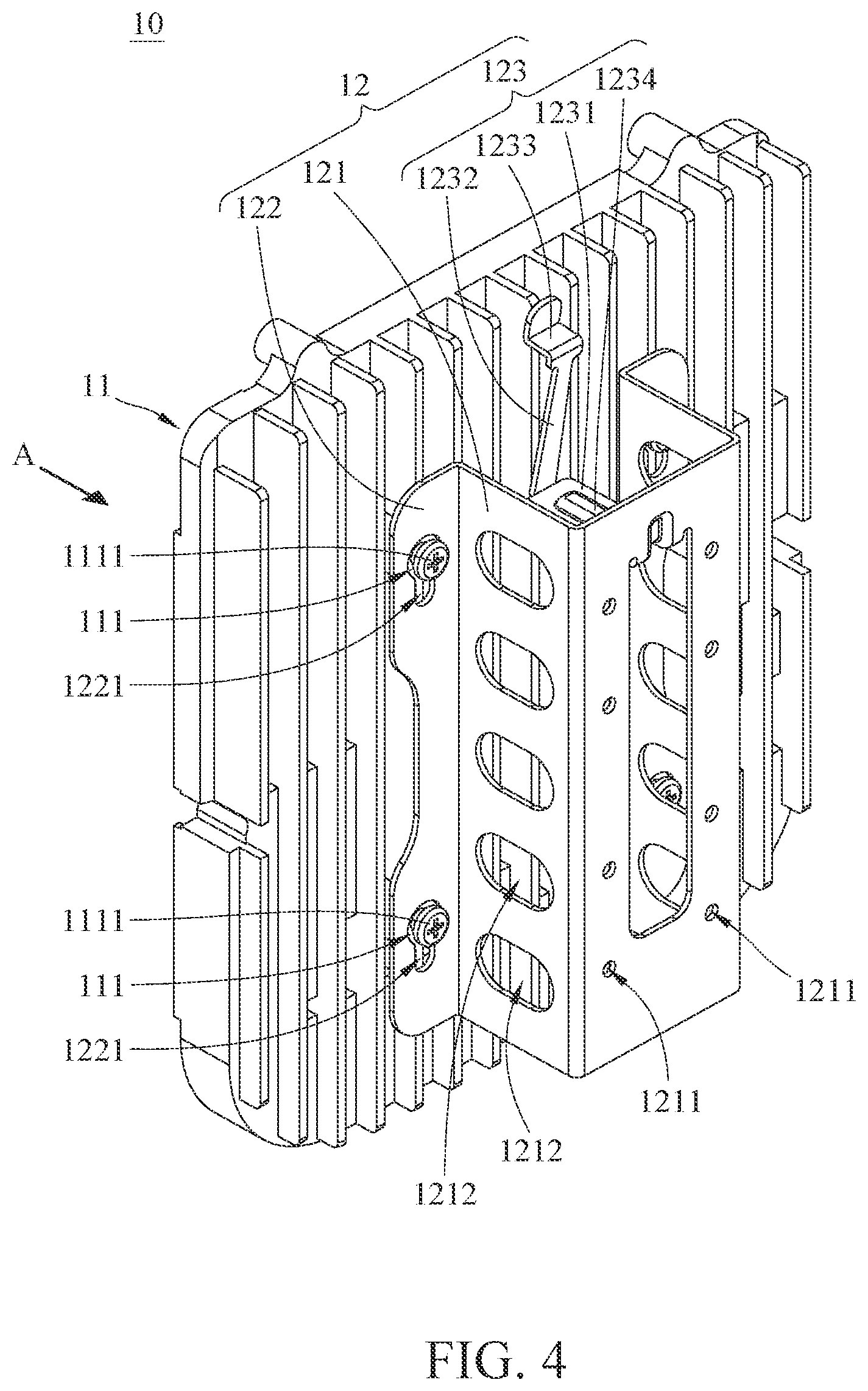 Patent US12612996 Figure 4 – Wall mount assembly and wall mount bracket