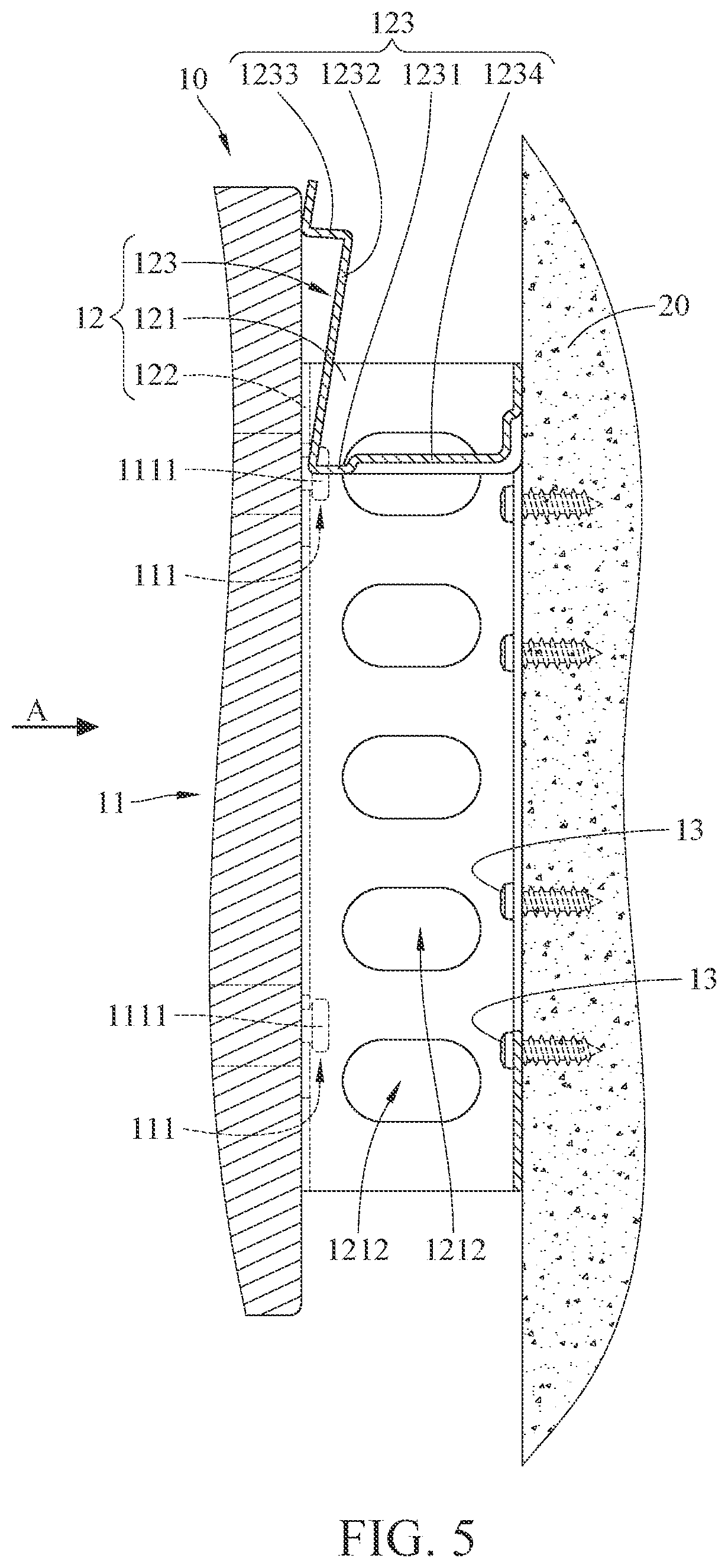 Patent US12612996 Figure 5 – Wall mount assembly and wall mount bracket