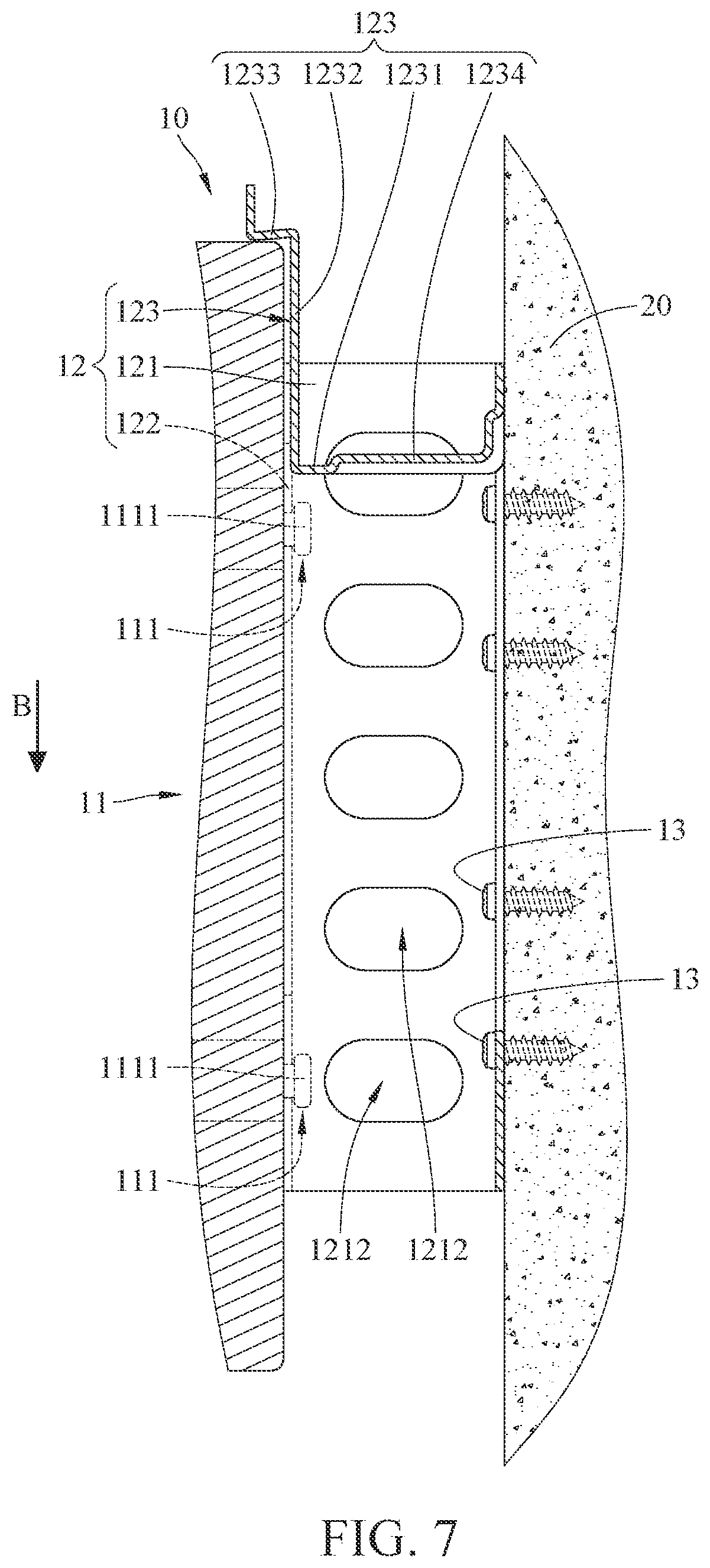 Patent US12612996 Figure 7 – Wall mount assembly and wall mount bracket