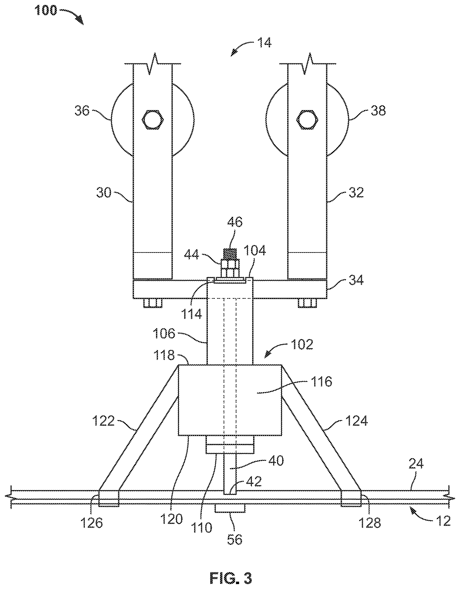 Patent US12612997 Figure 3 – Food processing tree support