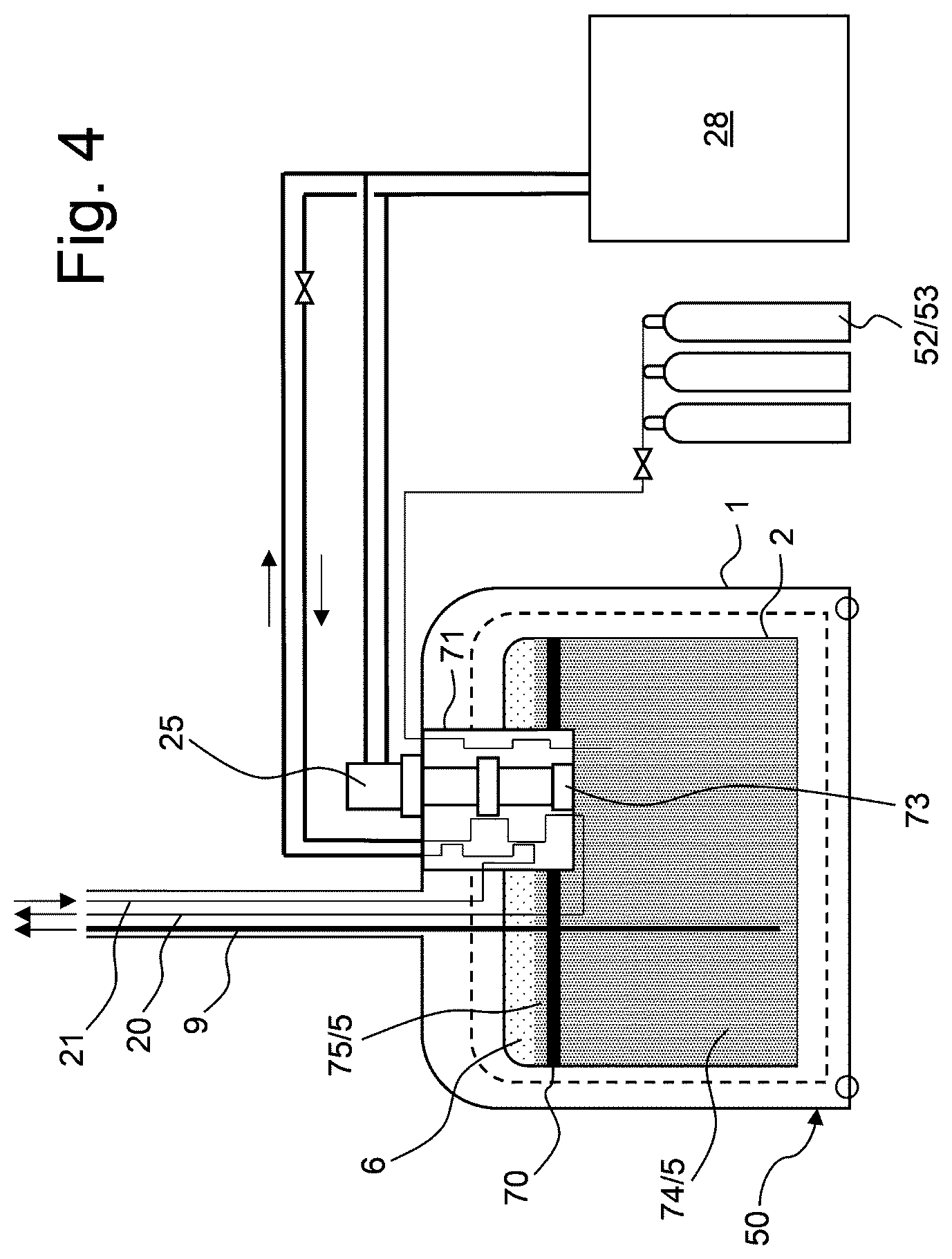 Patent US12613000 Figure 4 – Device and method for transferring liquid helium into an application cryostat