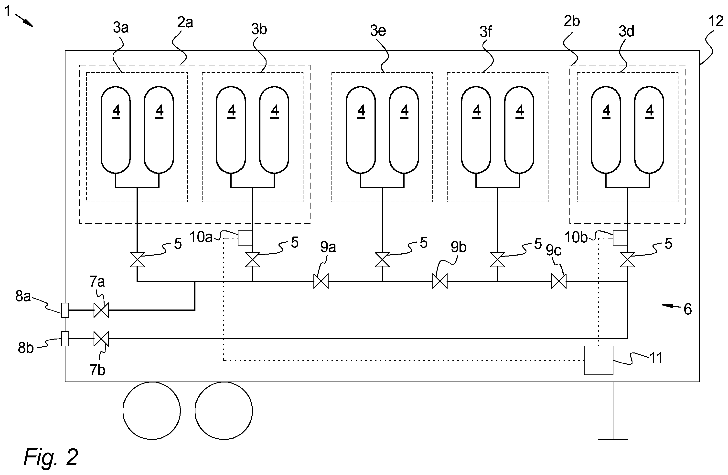 Patent US12613001 Figure 2 – MEGC trailer